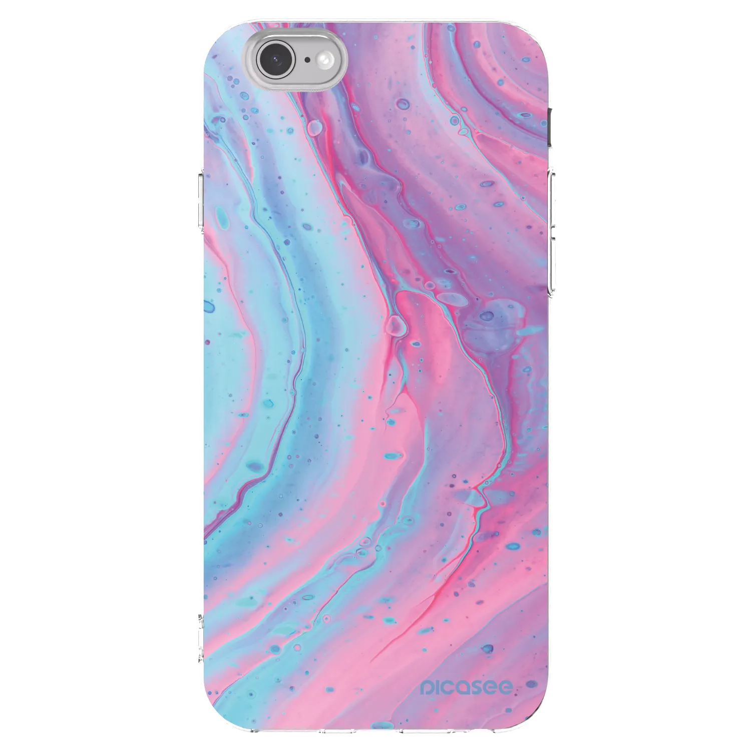 Picasee Apple iPhone 6/6S Hülle - Transparentes Silikon - Pink liquid