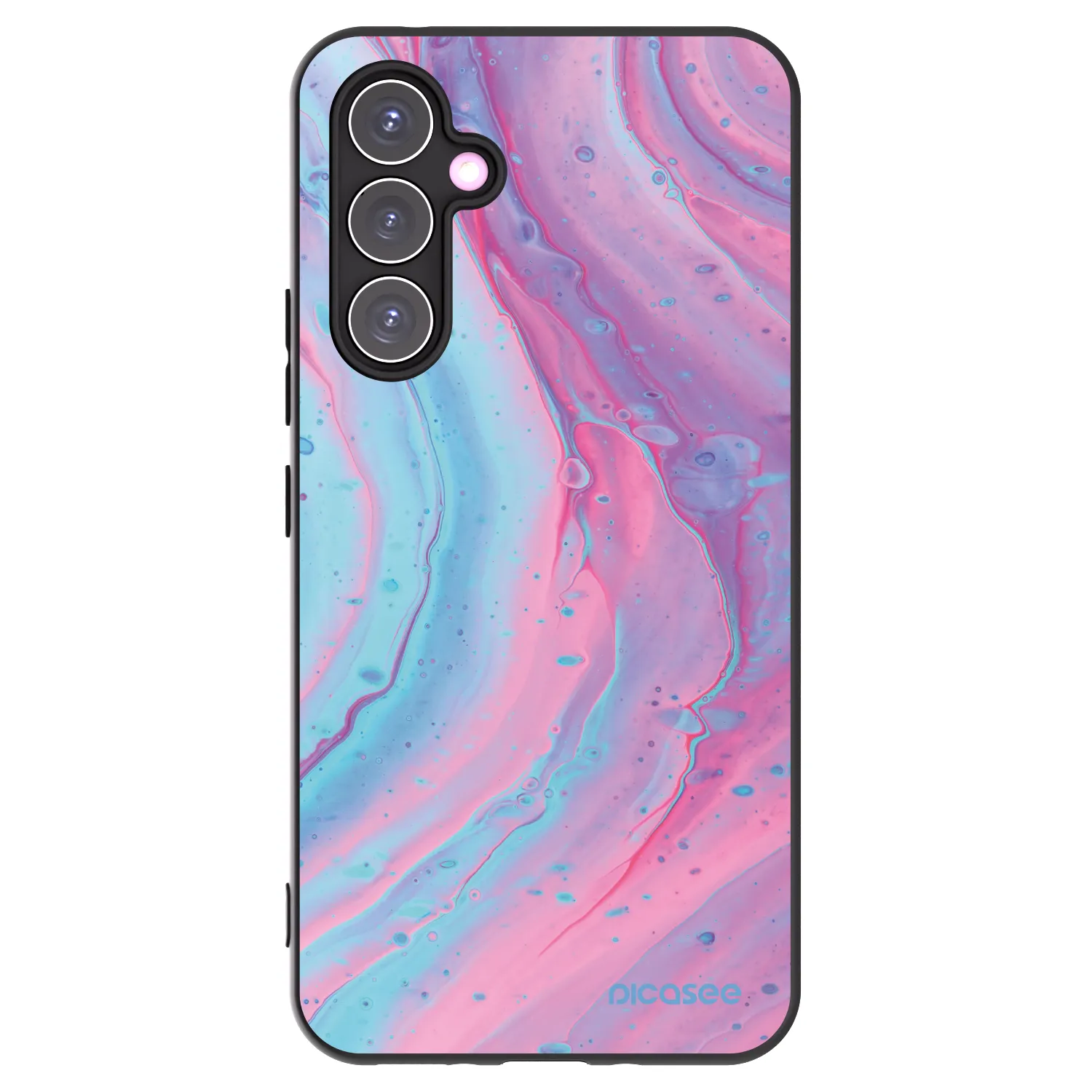 Picasee Samsung Galaxy A54 5G A546B Hülle - Schwarzes Silikon - Pink liquid