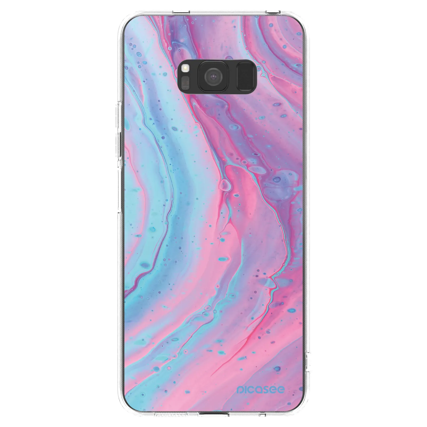 Picasee Samsung Galaxy S8 G950F Hülle - Transparentes Silikon - Pink liquid