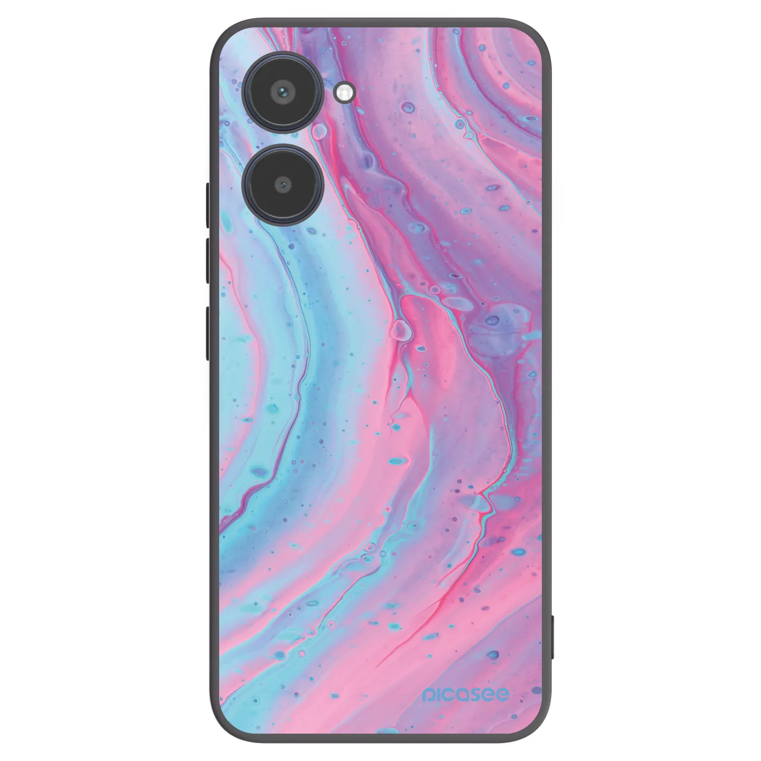 Picasee Realme 10 4G Hülle - Schwarzes Silikon - Pink liquid