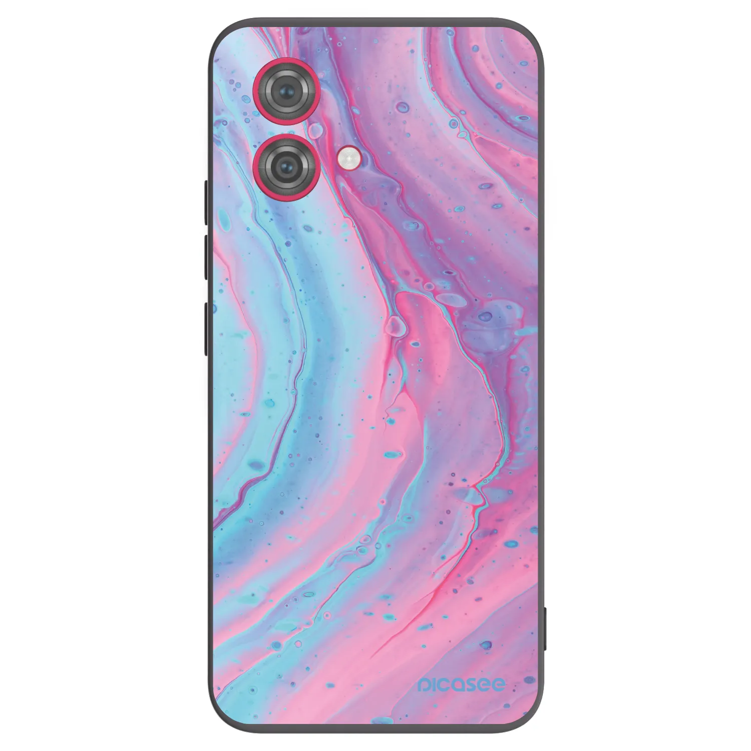 Picasee Motorola Moto G84 5G Hülle - Schwarzes Silikon - Pink liquid