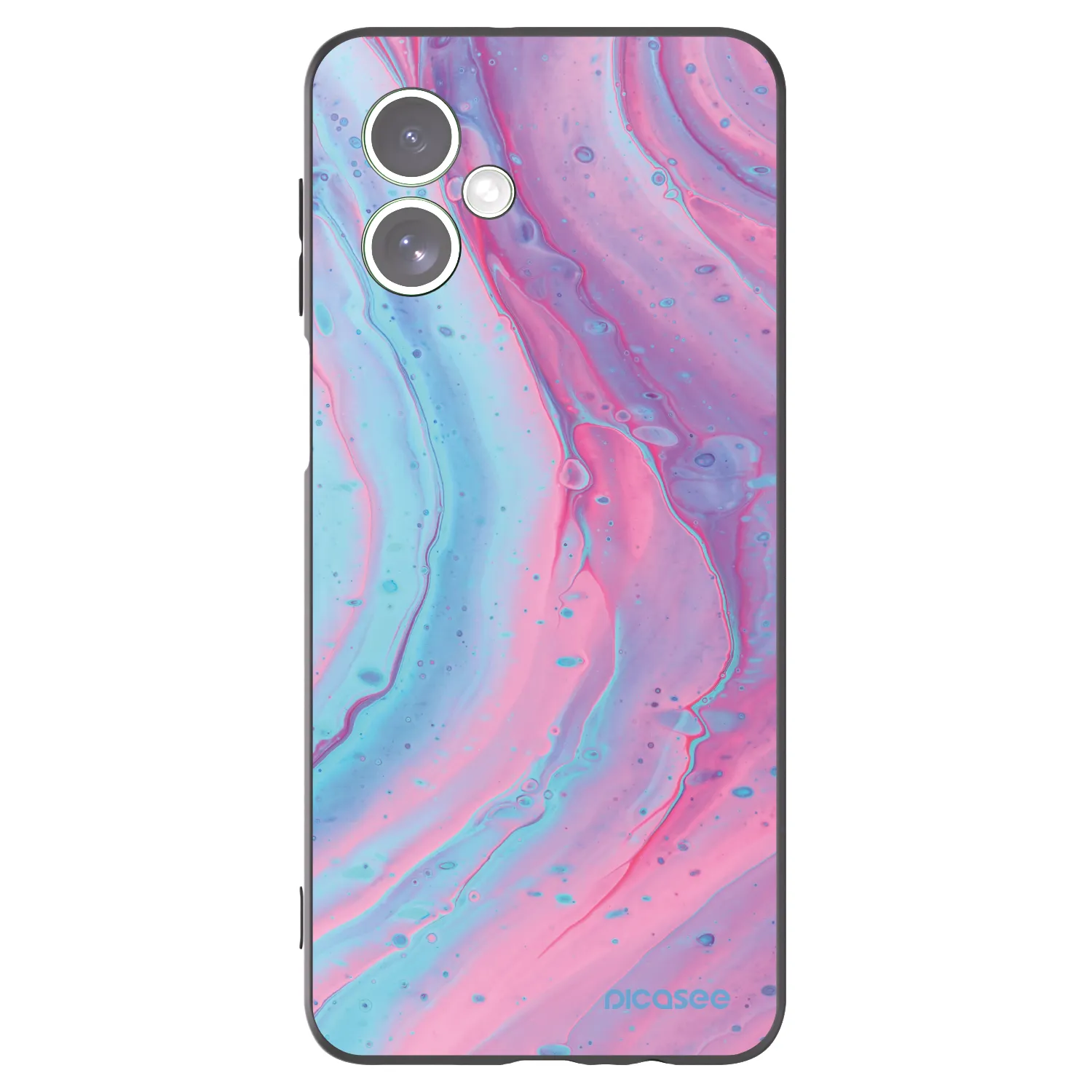 Picasee Motorola Moto G54 5G Hülle - Schwarzes Silikon - Pink liquid