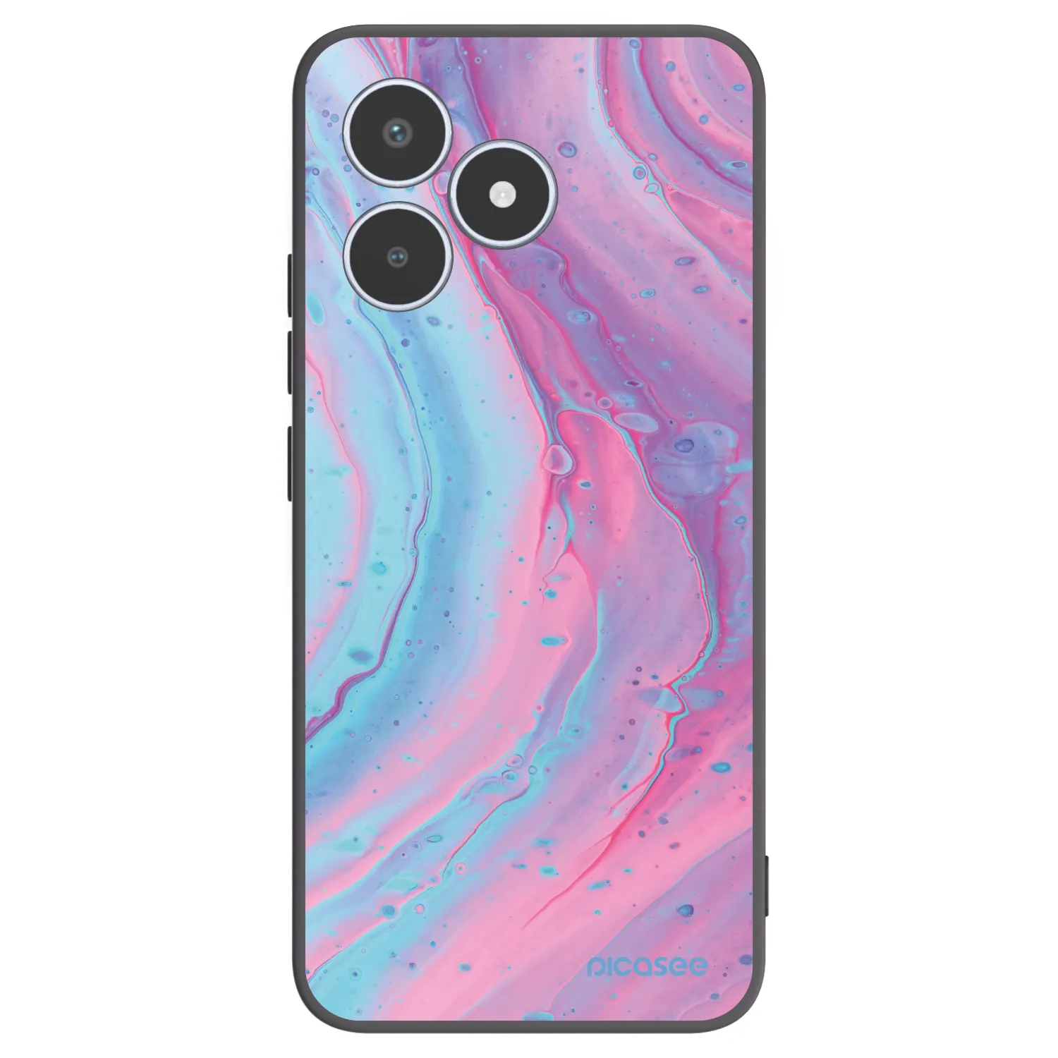 Picasee Realme C53 Hülle - Schwarzes Silikon - Pink liquid