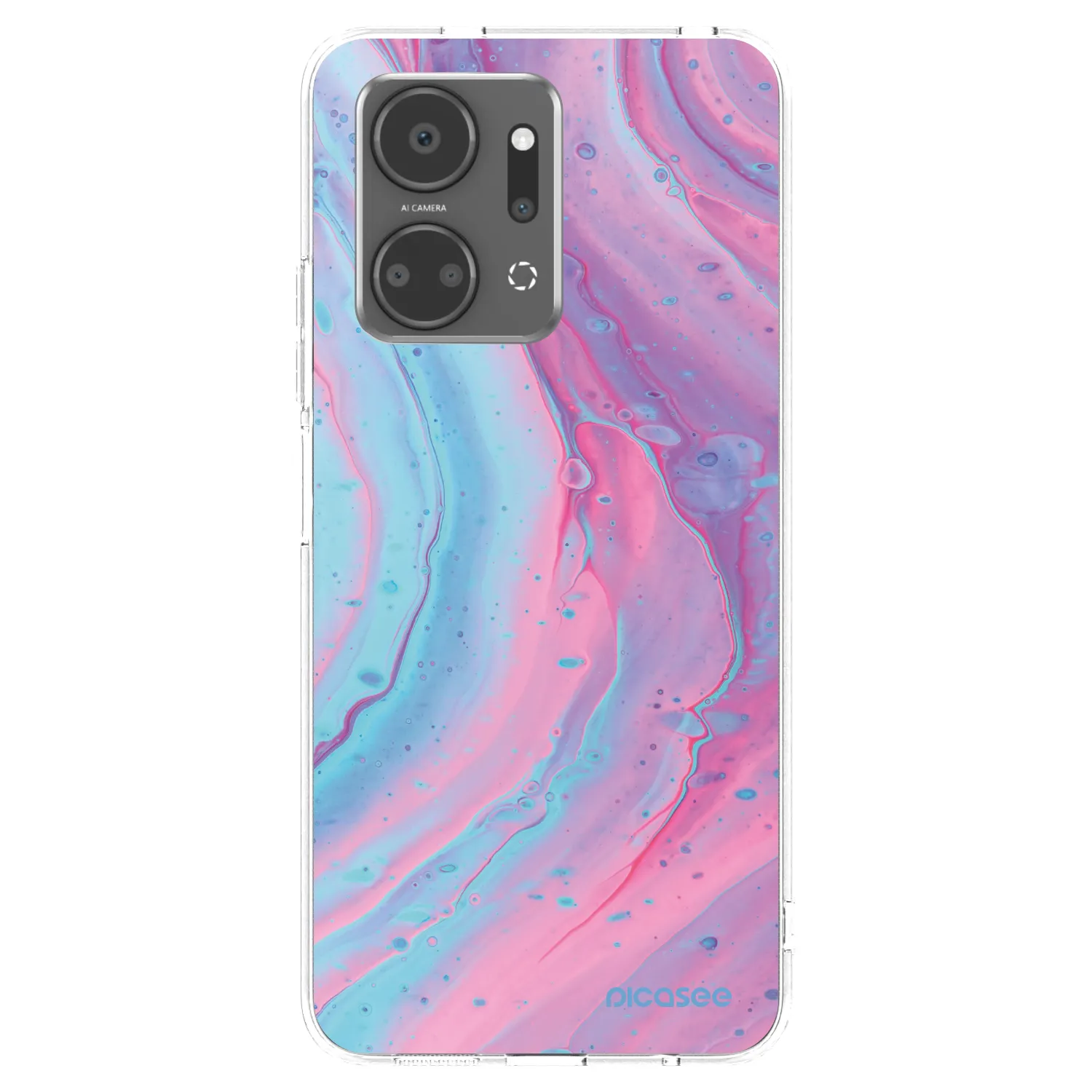 Picasee Honor X7a Hülle - Transparentes Silikon - Pink liquid