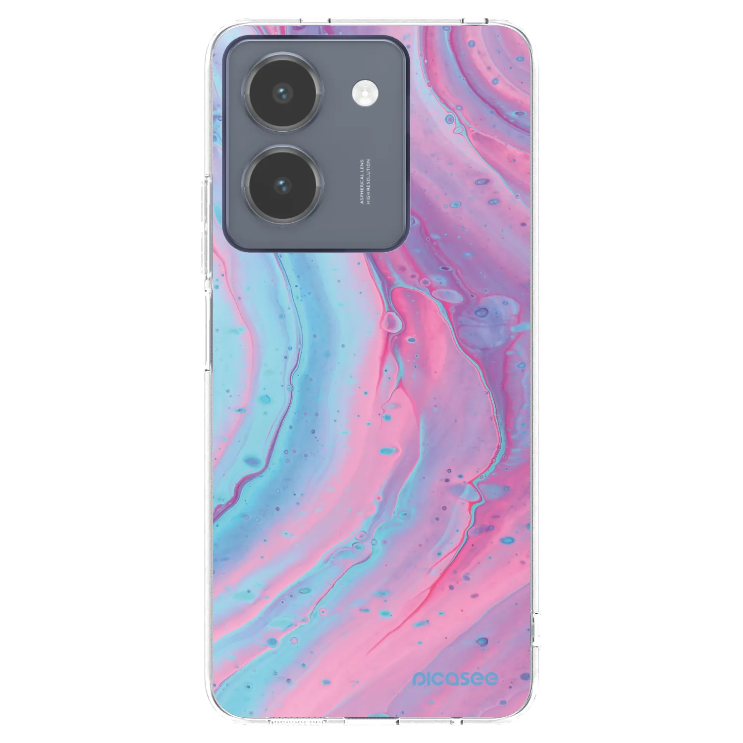 Picasee Vivo Y36 4G Hülle - Transparentes Silikon - Pink liquid