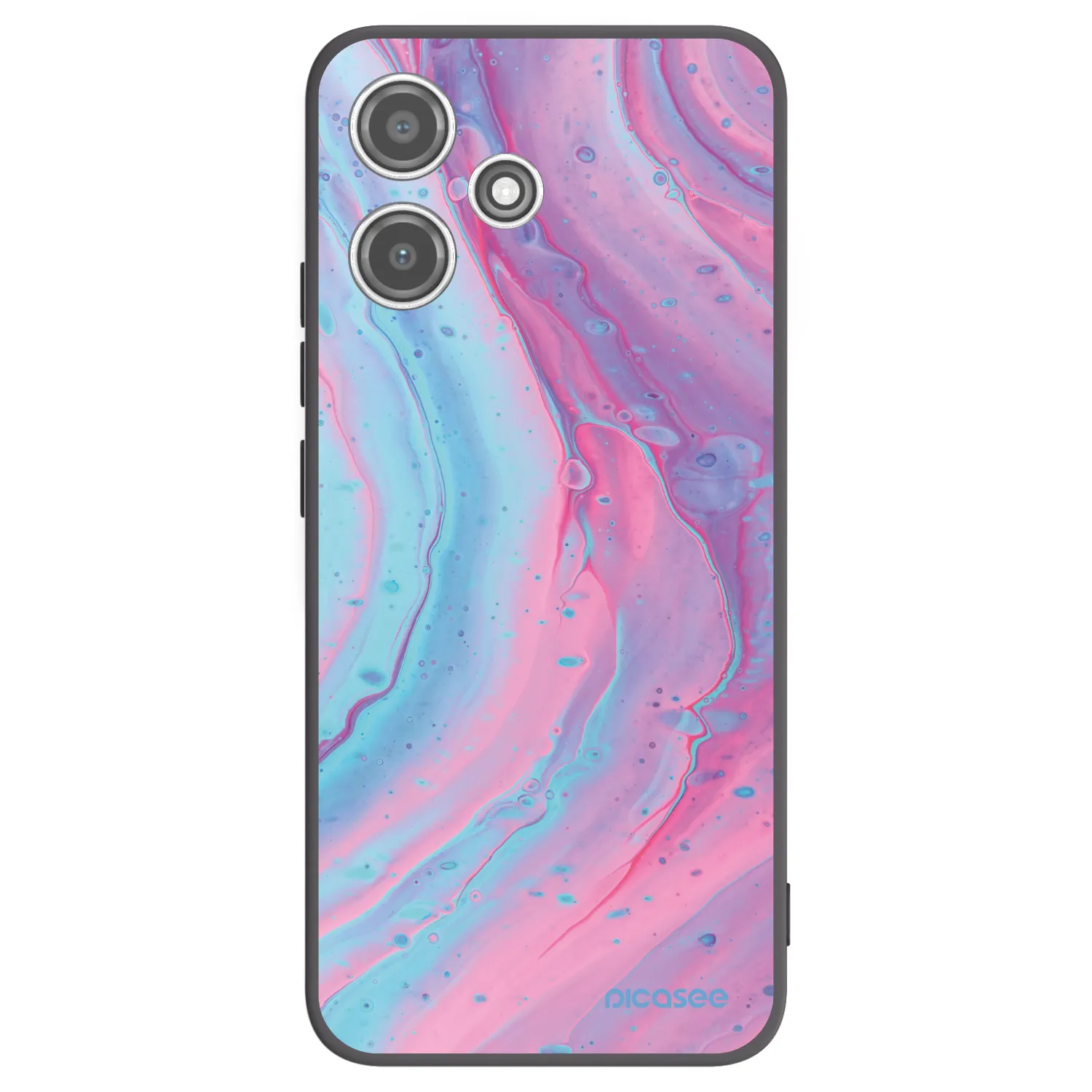 Picasee Xiaomi Redmi 12 5G Hülle - Schwarzes Silikon - Pink liquid