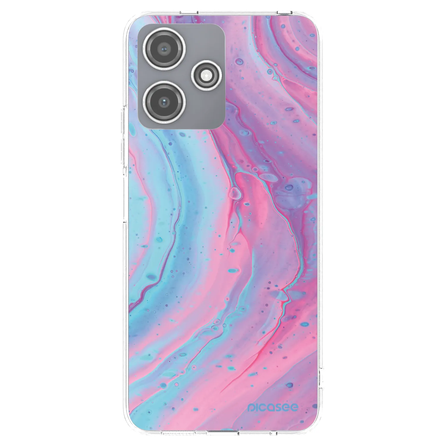 Picasee Xiaomi Redmi 12 5G Hülle - Transparentes Silikon - Pink liquid
