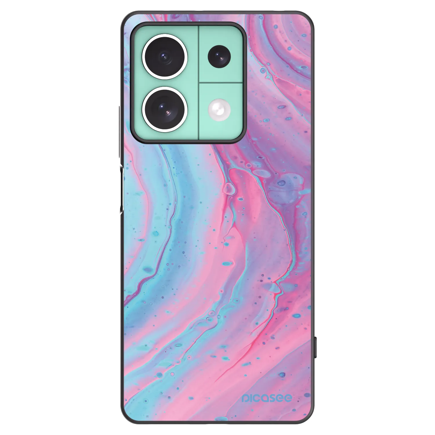 Picasee Xiaomi Redmi Note 13 5G Hülle - Schwarzes Silikon - Pink liquid
