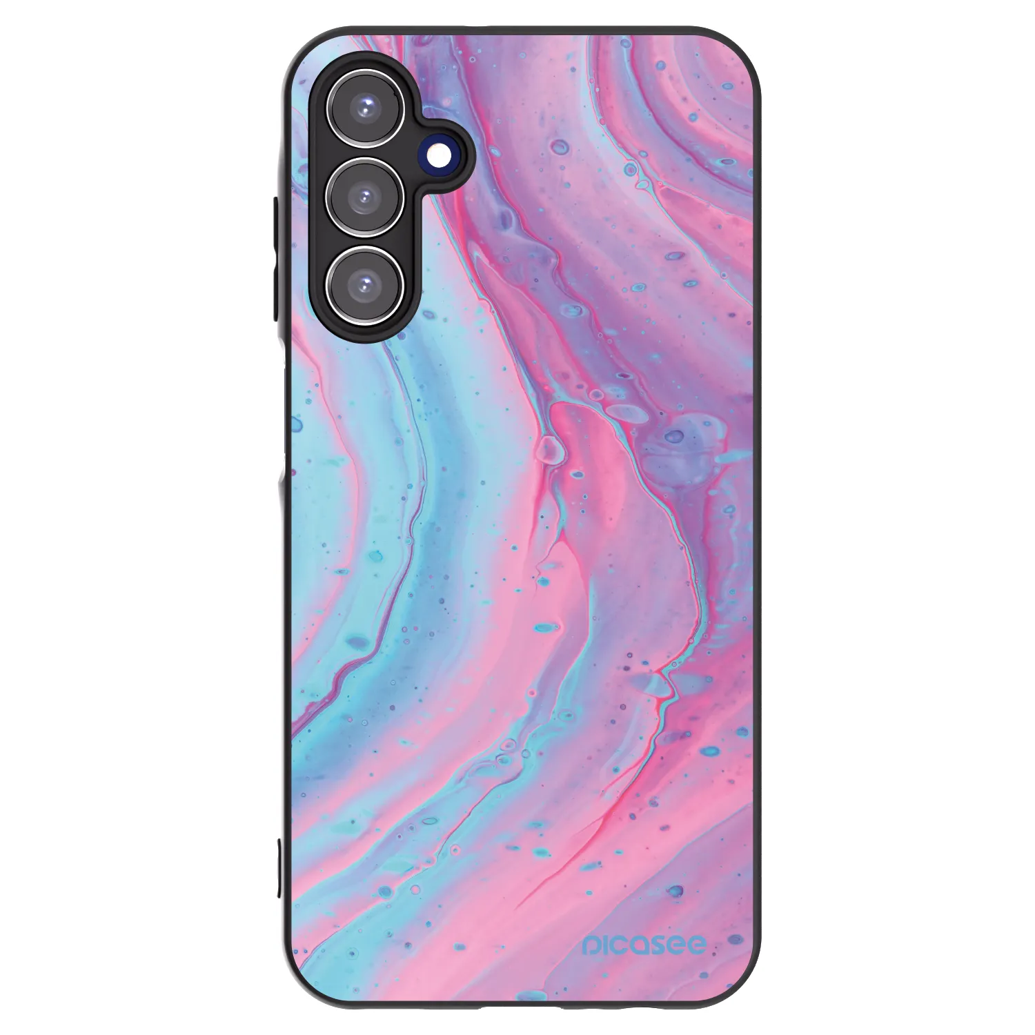 Picasee Samsung Galaxy A15 A155F 4G Hülle - Schwarzes Silikon - Pink liquid
