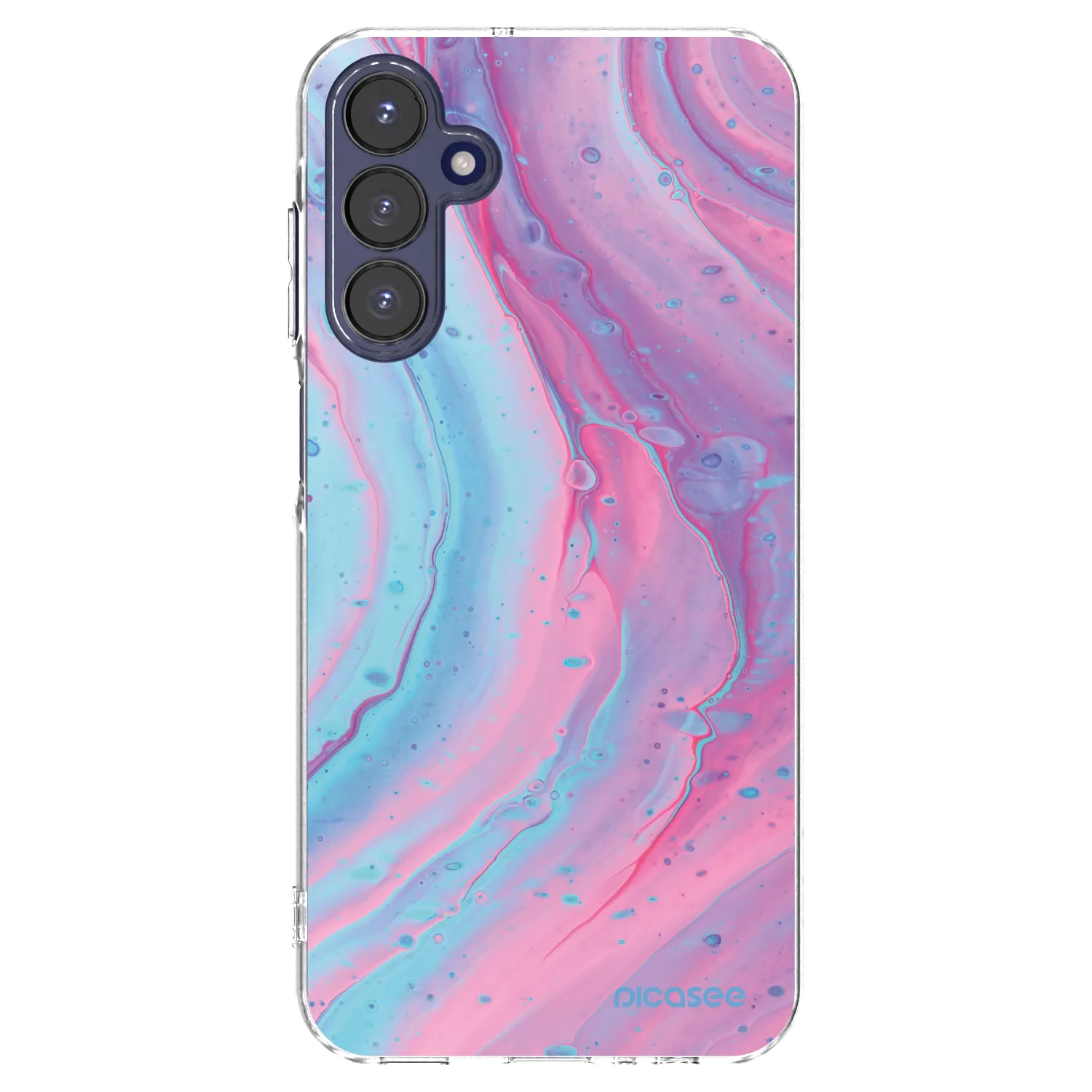 Picasee Samsung Galaxy A15 A155F 4G Hülle - Transparentes Silikon - Pink liquid