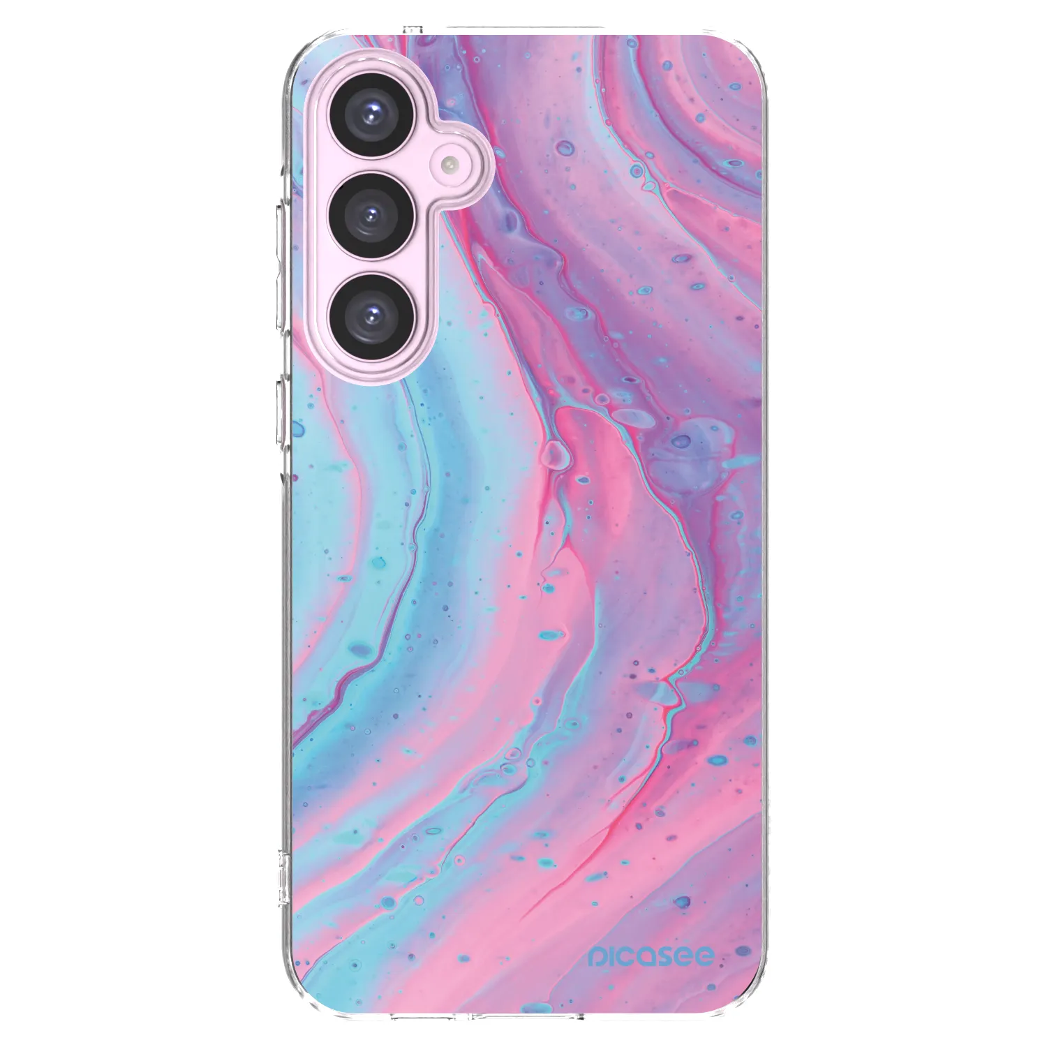 Picasee Samsung Galaxy A55 5G A556B Hülle - Transparentes Silikon - Pink liquid