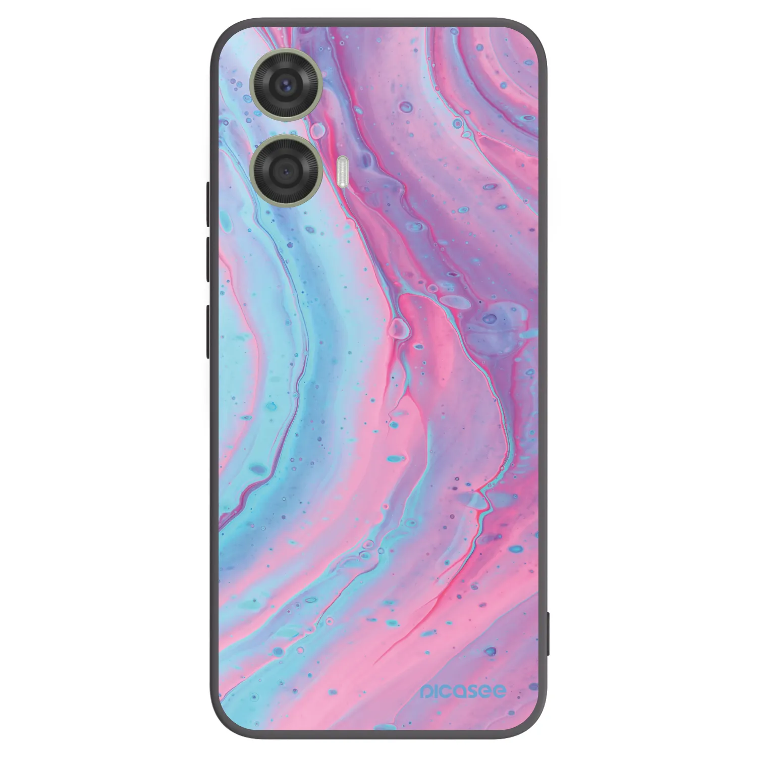 Picasee Motorola Moto G24 Hülle - Schwarzes Silikon - Pink liquid