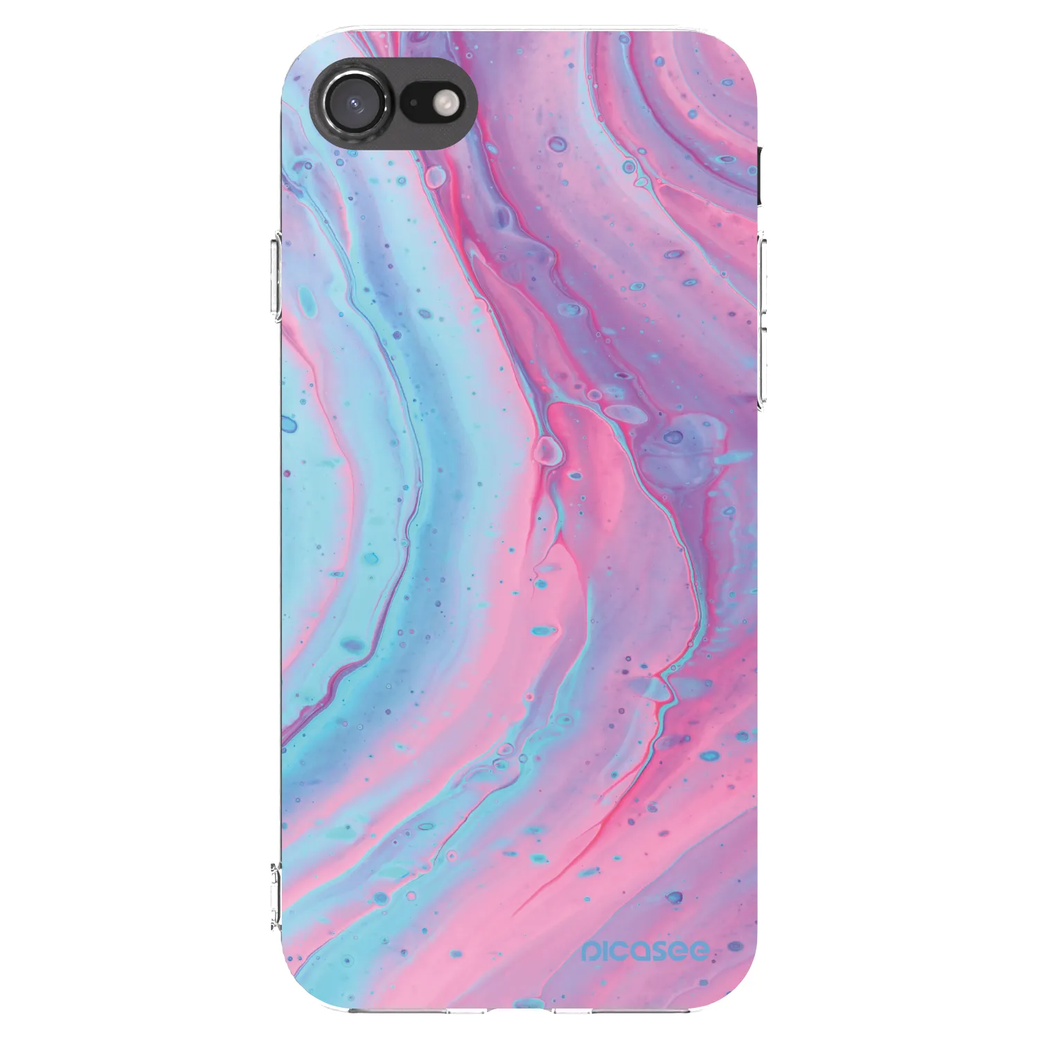 Picasee Apple iPhone 7 Hülle - Transparentes Silikon - Pink liquid