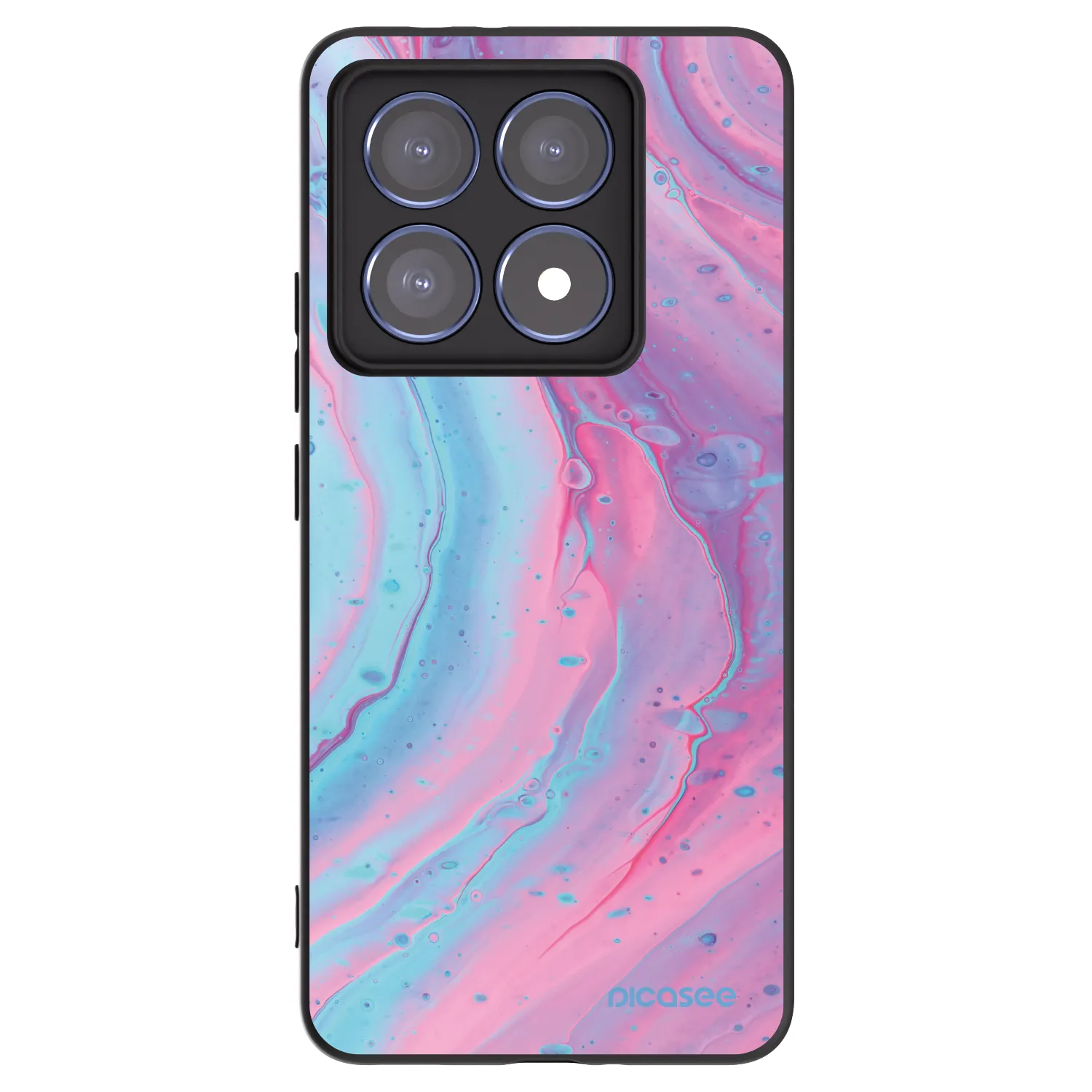 Picasee Xiaomi 14T Pro Hülle - Schwarzes Silikon - Pink liquid