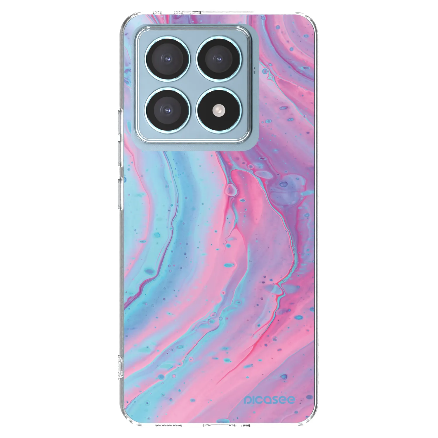Picasee Xiaomi 14T Pro Hülle - Transparentes Silikon - Pink liquid