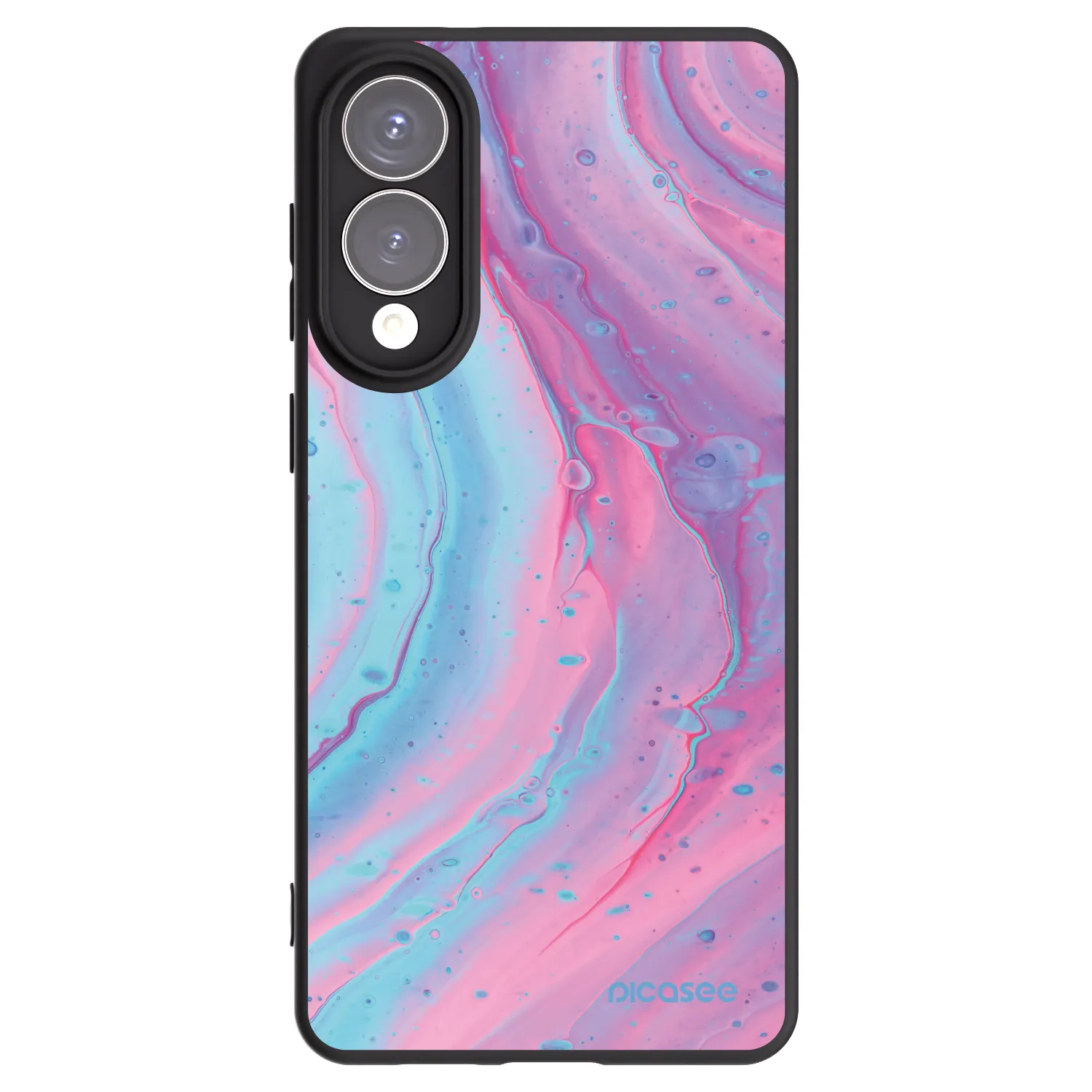 Picasee Samsung Galaxy S25 Edge 5G Hülle - Schwarzes Silikon - Pink liquid