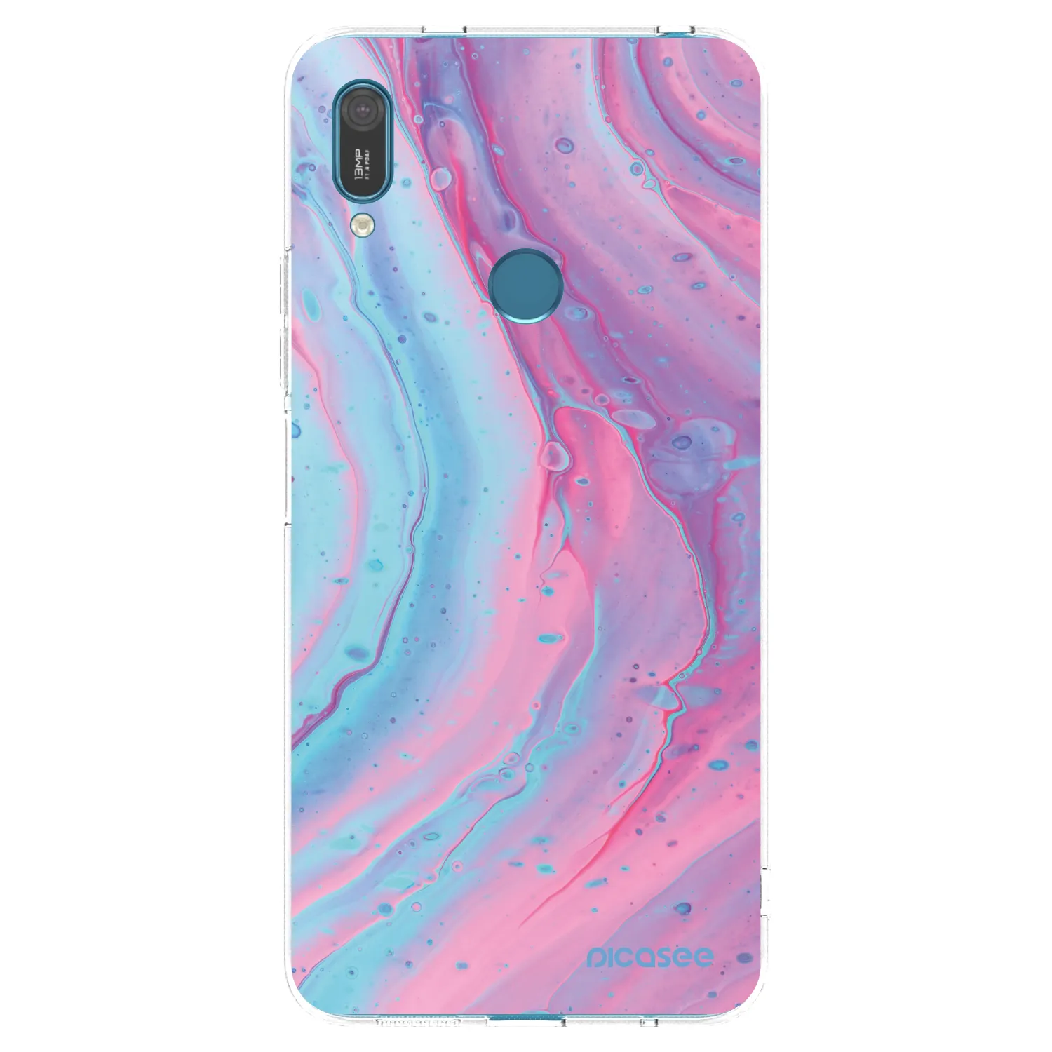 Picasee Huawei Y7 2019 Hülle - Transparentes Silikon - Pink liquid