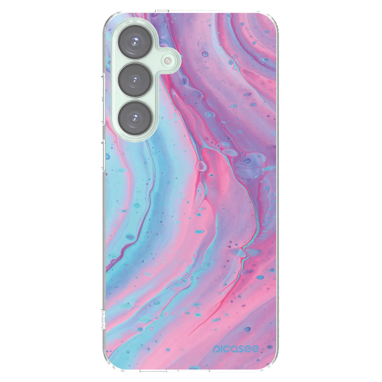 Picasee Samsung Galaxy S25+ 5G Hülle - Transparentes Silikon - Pink liquid