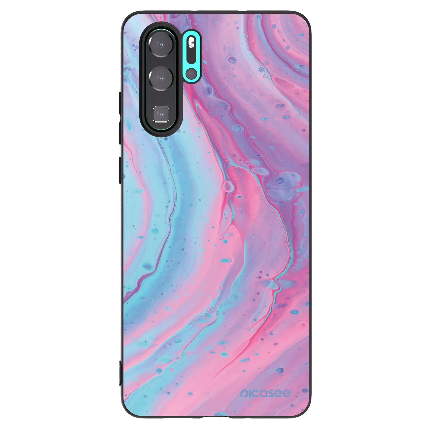 Picasee Huawei P30 Pro Hülle - Schwarzes Silikon - Pink liquid