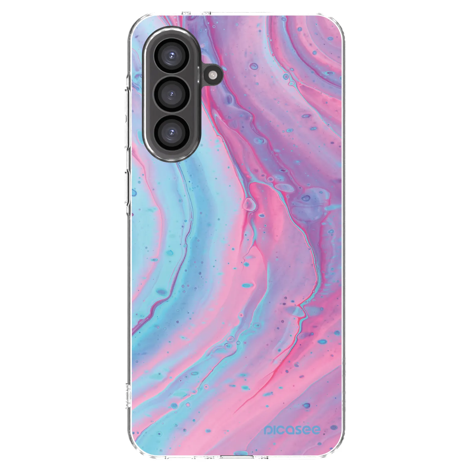 Picasee Samsung Galaxy A56 5G A566B Hülle - Transparentes Silikon - Pink liquid