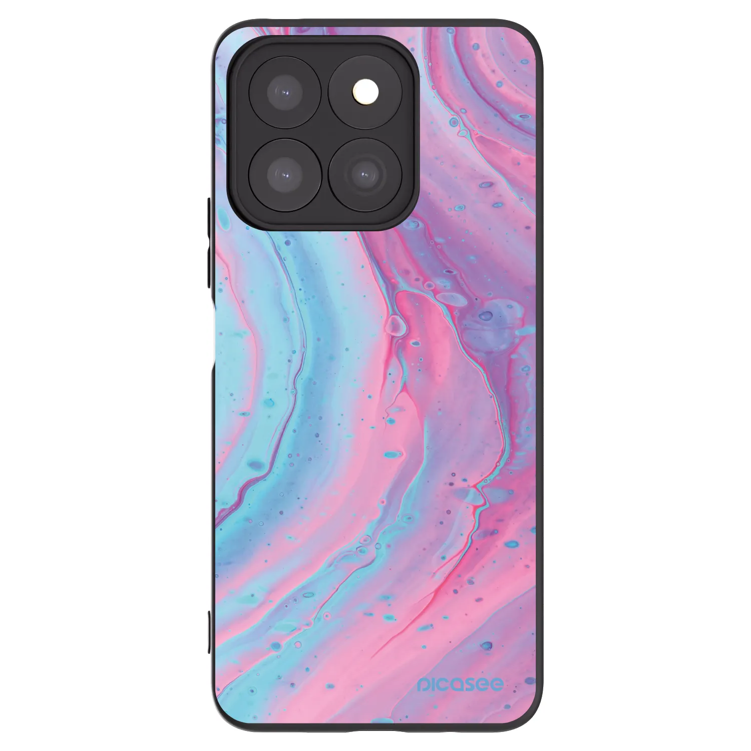 Picasee Honor X8c Hülle - Schwarzes Silikon - Pink liquid