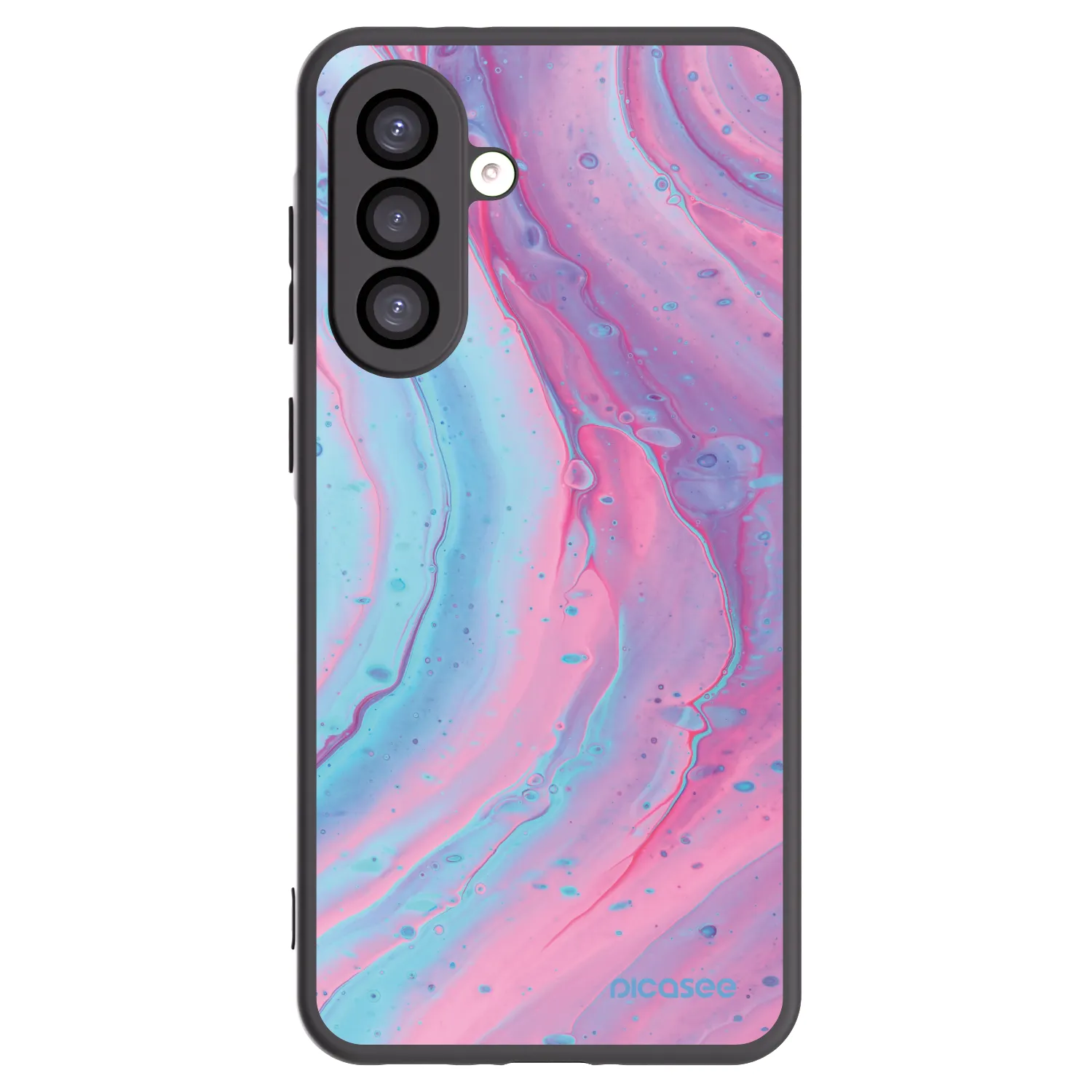 Picasee Samsung Galaxy A26 5G A266B Hülle - Schwarzes Silikon - Pink liquid