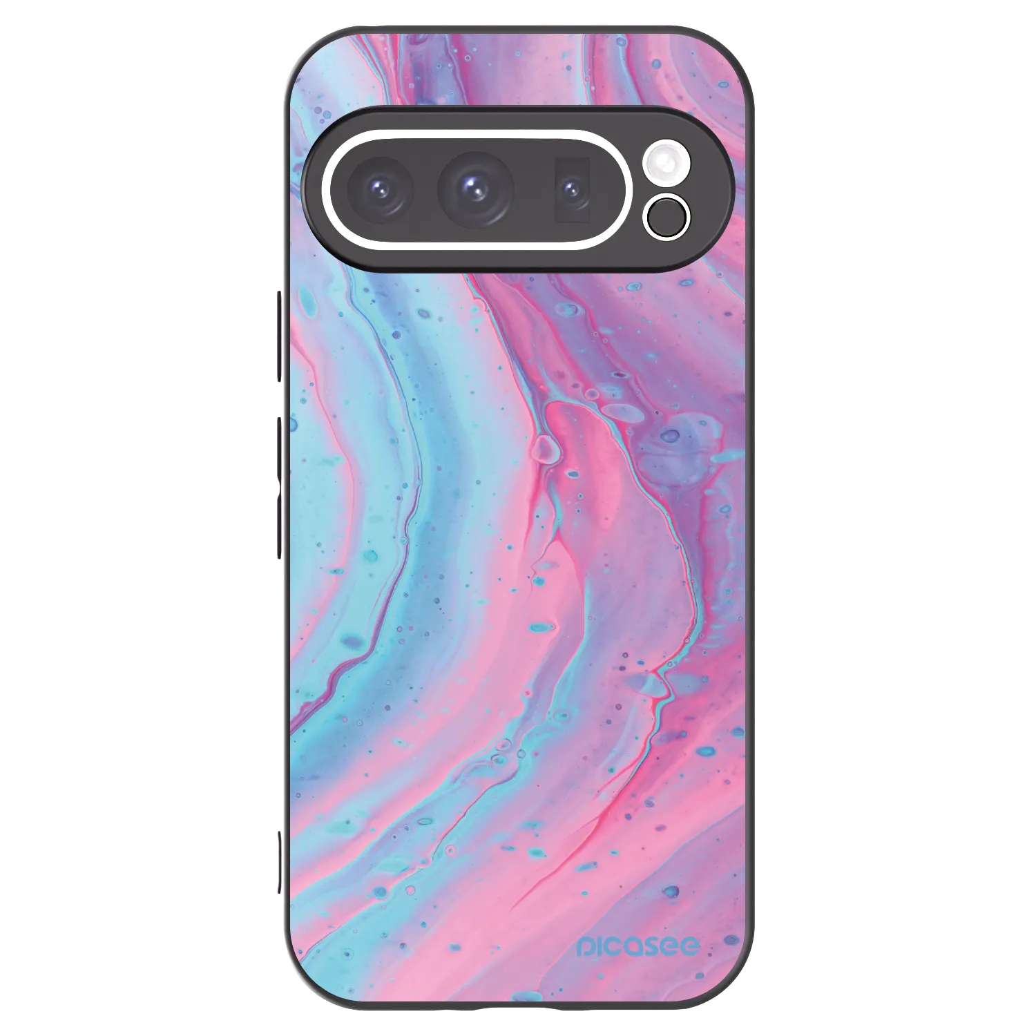 Picasee Google Pixel 9 Pro Hülle - Schwarzes Silikon - Pink liquid