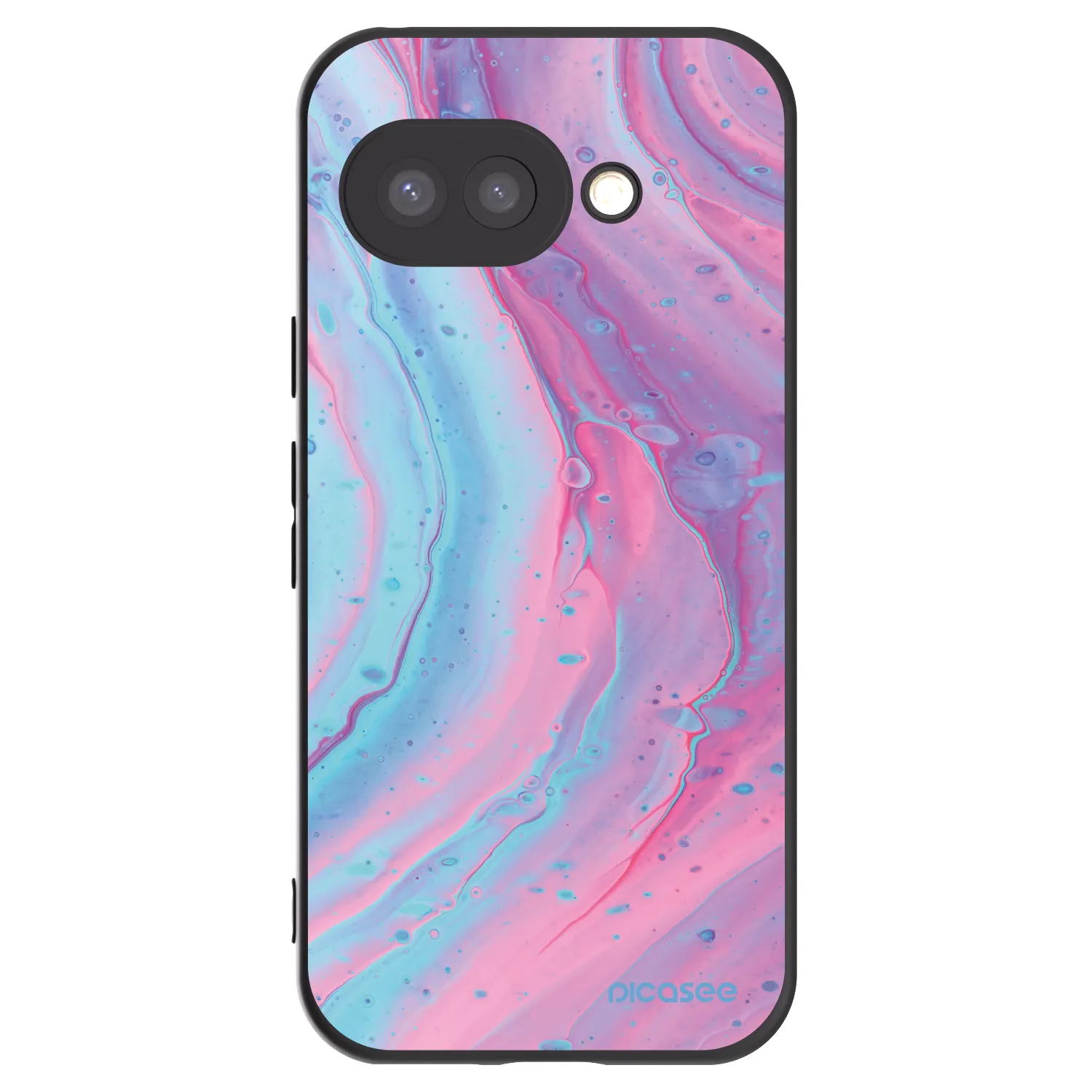Picasee Google Pixel 9a Hülle - Schwarzes Silikon - Pink liquid