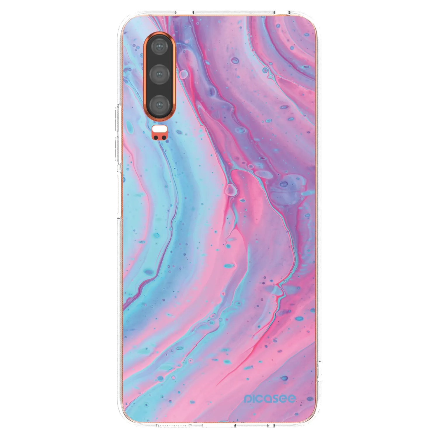 Picasee Huawei P30 Hülle - Transparentes Silikon - Pink liquid