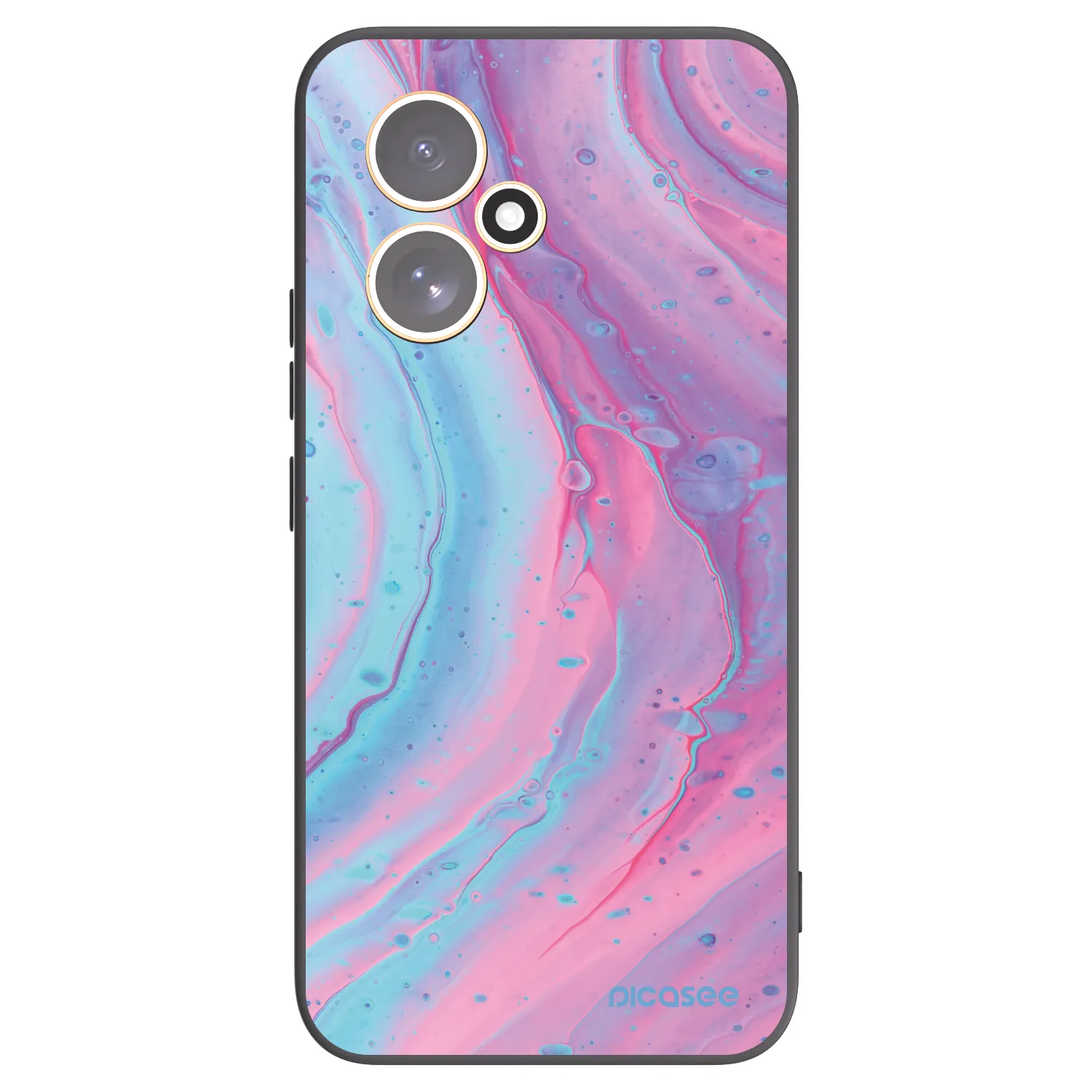 Picasee Honor 400 5G Hülle - Schwarzes Silikon - Pink liquid