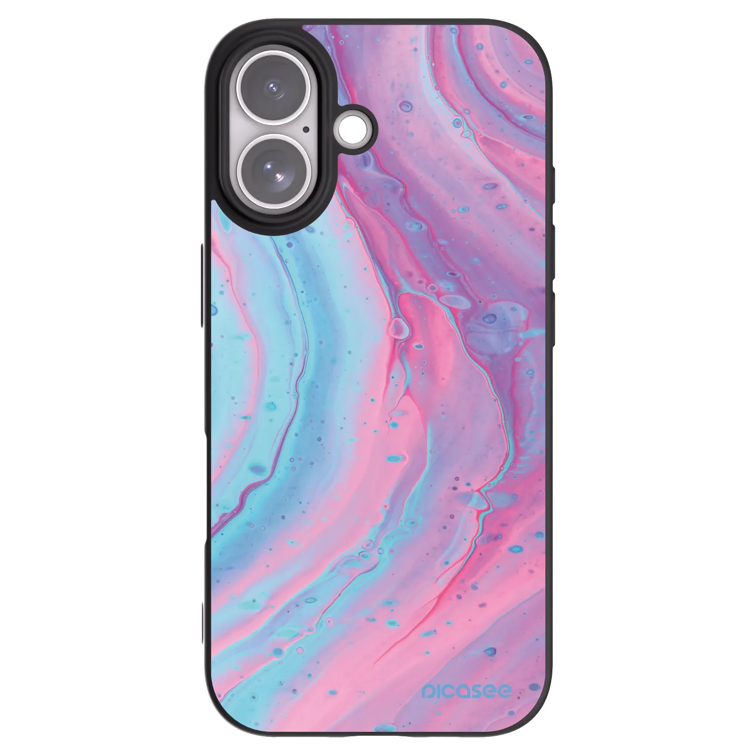Picasee Apple iPhone 17 Hülle - Schwarzes Silikon - Pink liquid