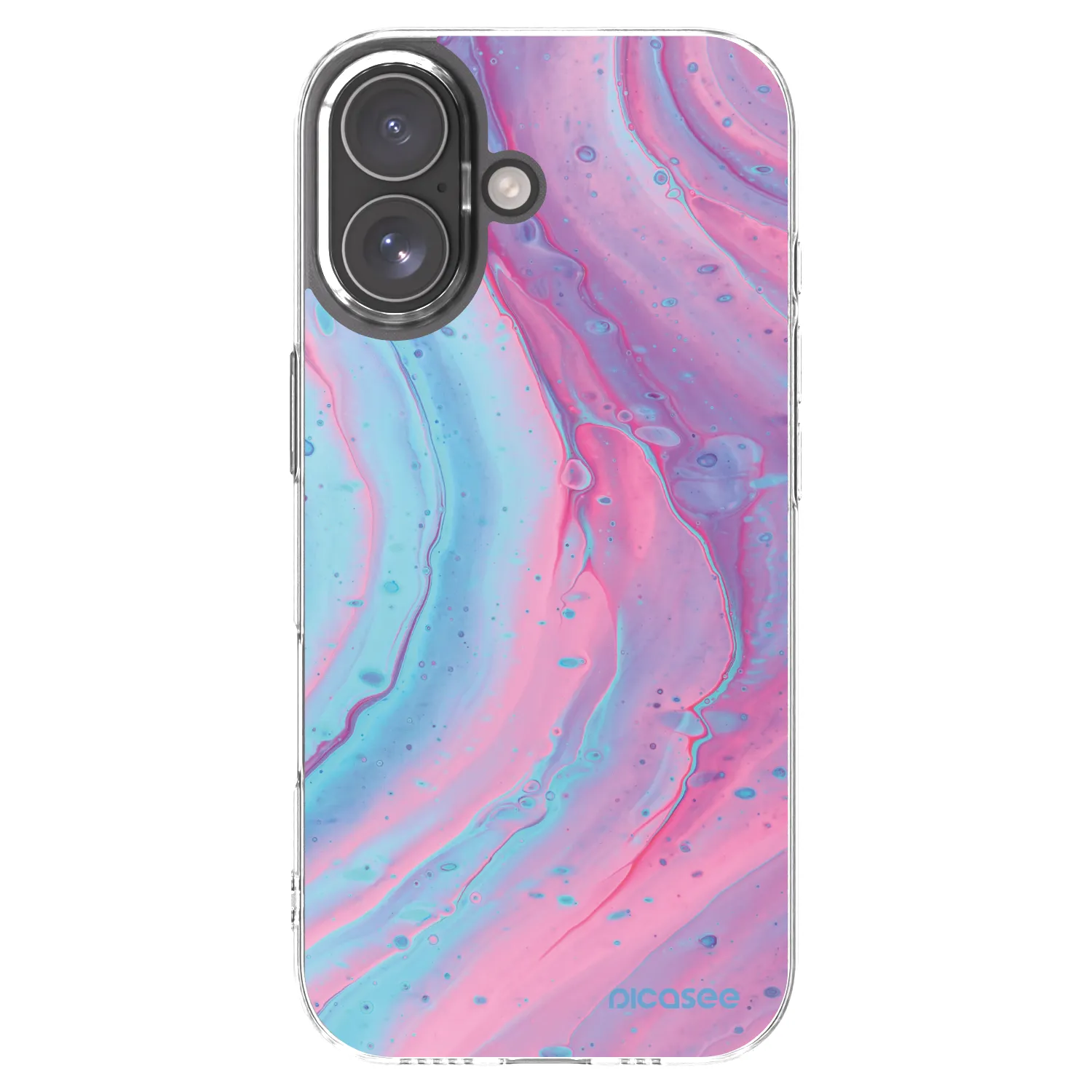 Picasee Apple iPhone 17 Hülle - Transparentes Silikon - Pink liquid