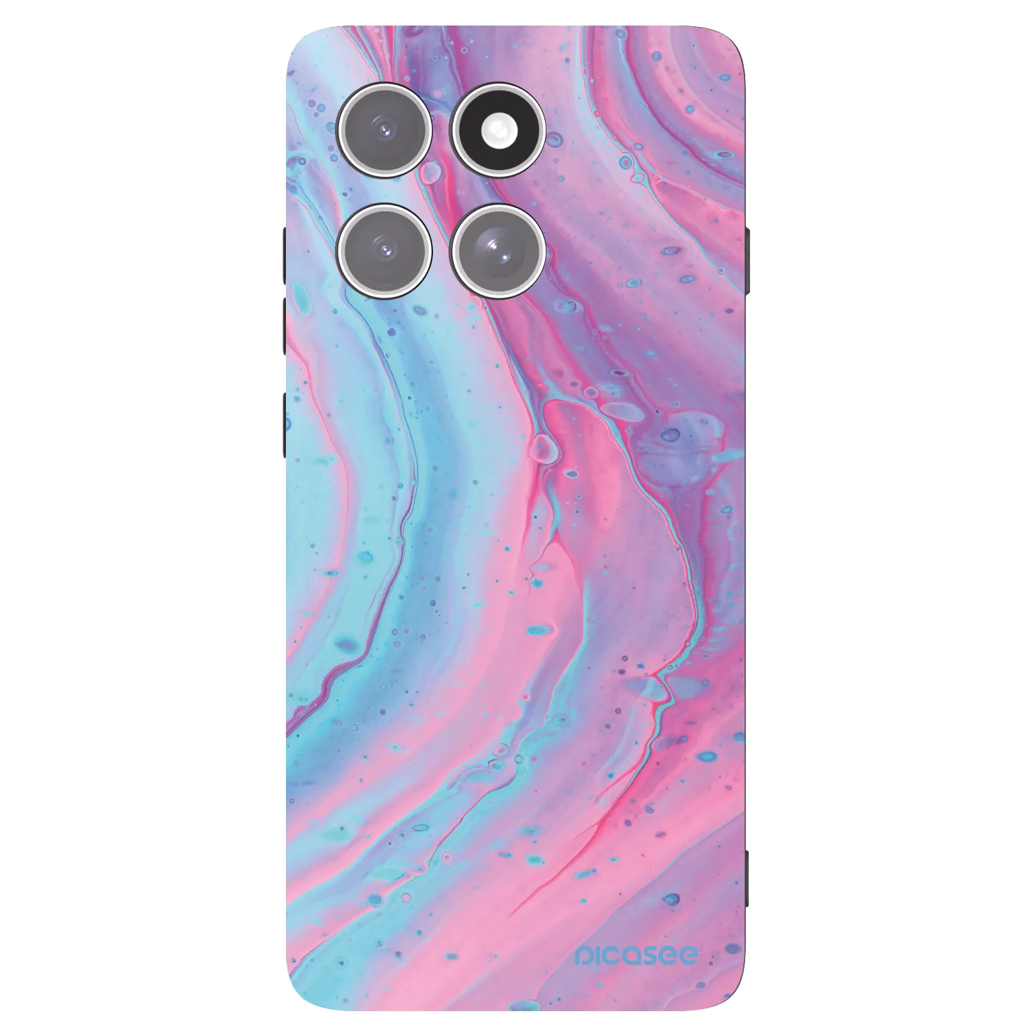 Picasee Motorola Edge 60 Pro Hülle - Schwarzes Silikon - Pink liquid