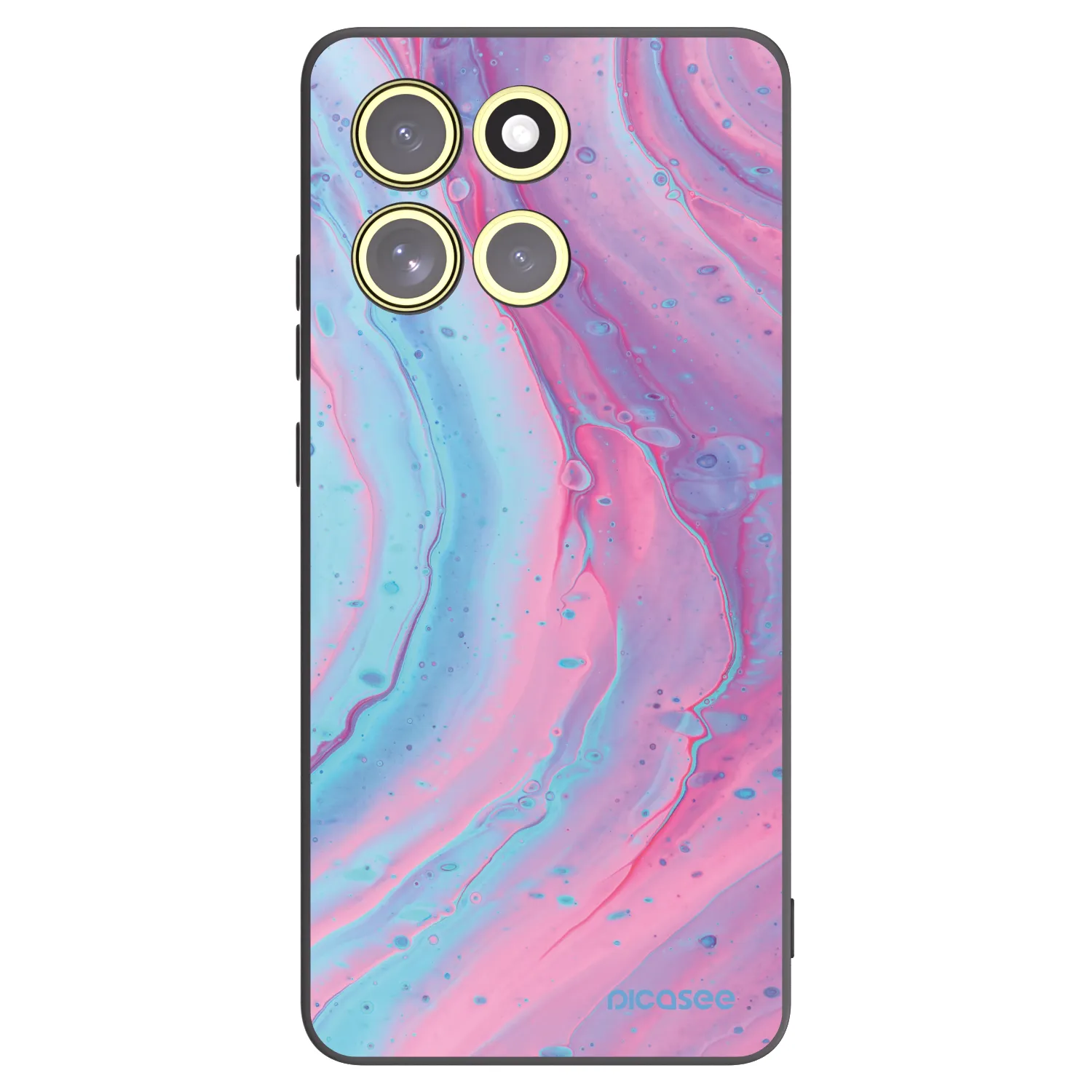 Picasee Motorola Moto G86 5G Hülle - Schwarzes Silikon - Pink liquid