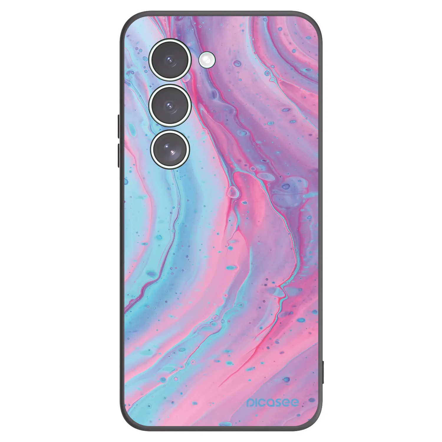 Picasee Xiaomi Redmi 15 5G Hülle - Schwarzes Silikon - Pink liquid