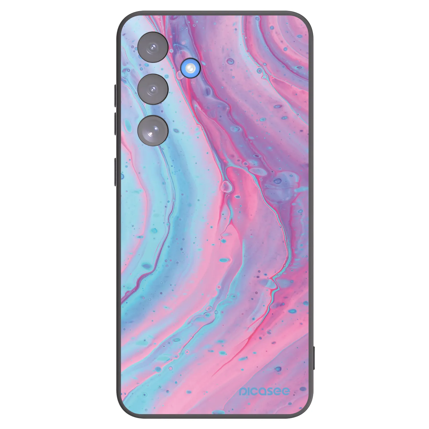 Picasee Samsung Galaxy S25 FE 5G Hülle - Schwarzes Silikon - Pink liquid
