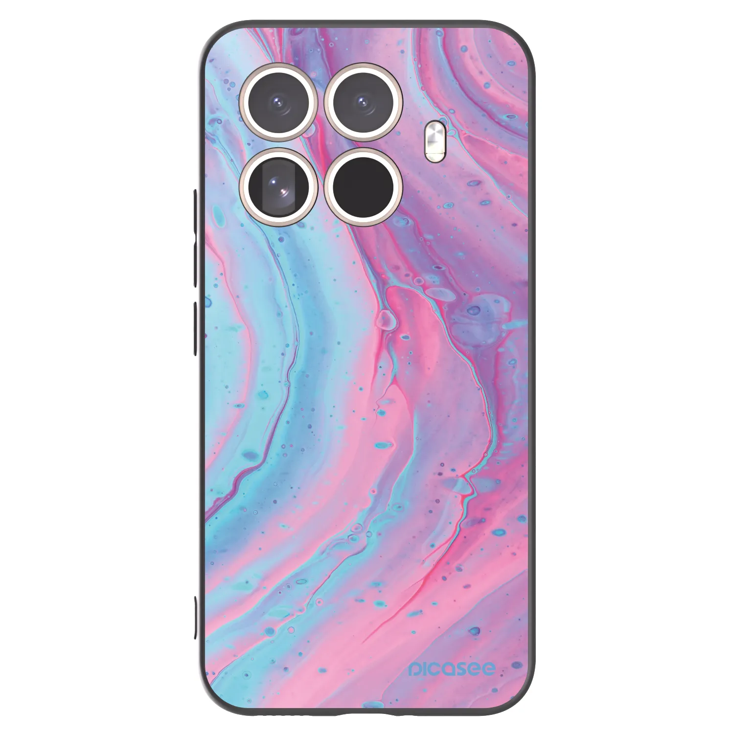 Picasee Xiaomi 15T Pro Hülle - Schwarzes Silikon - Pink liquid