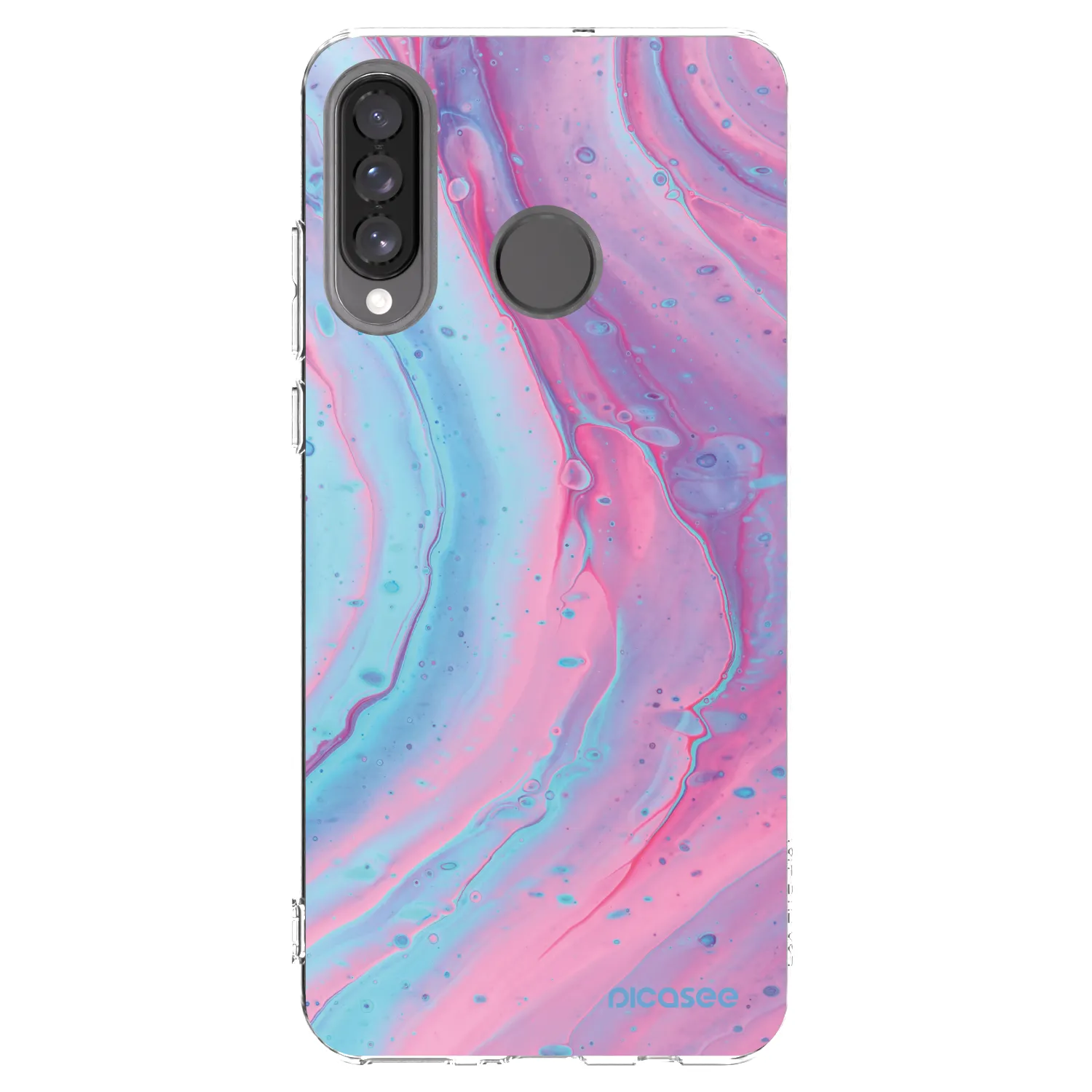 Picasee Huawei P30 Lite Hülle - Transparentes Silikon - Pink liquid