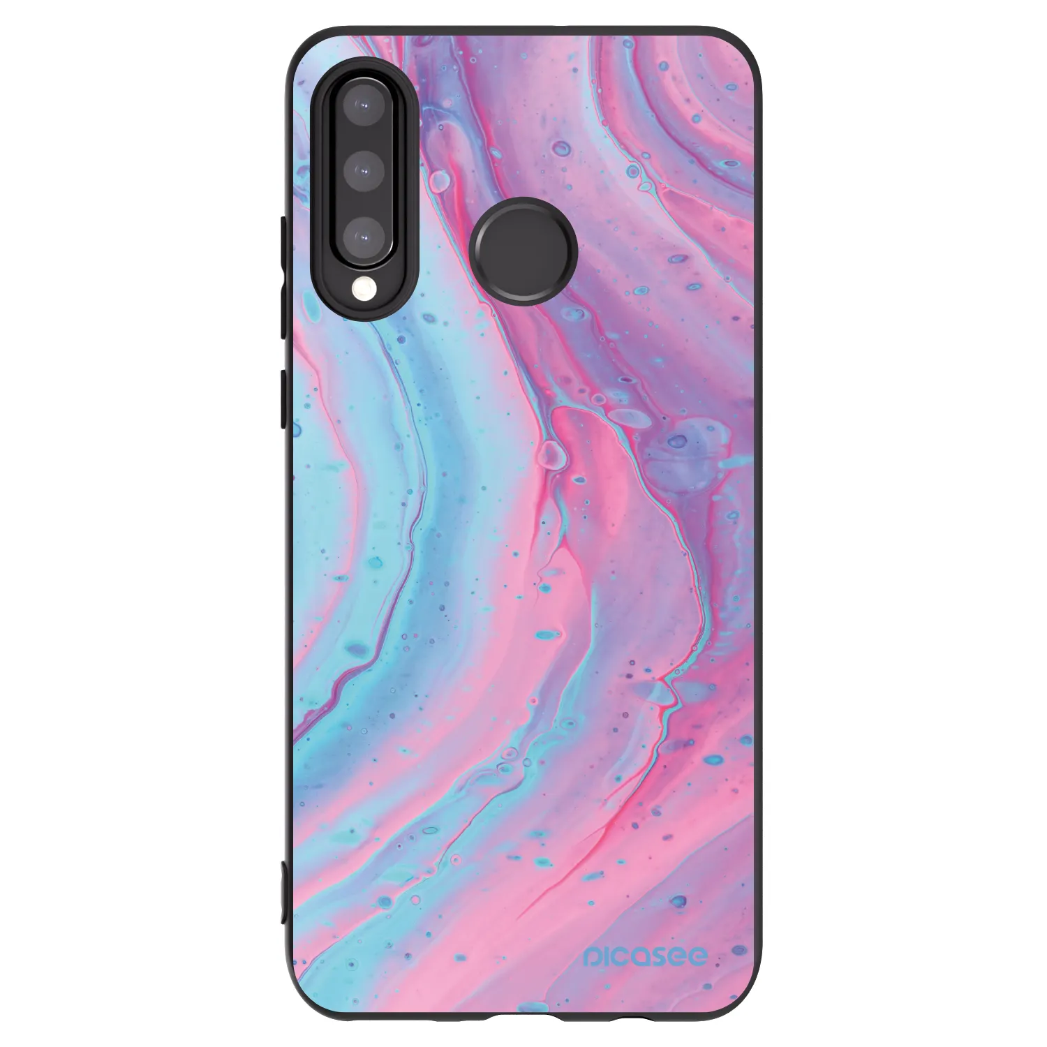 Picasee Huawei P30 Lite Hülle - Schwarzes Silikon - Pink liquid