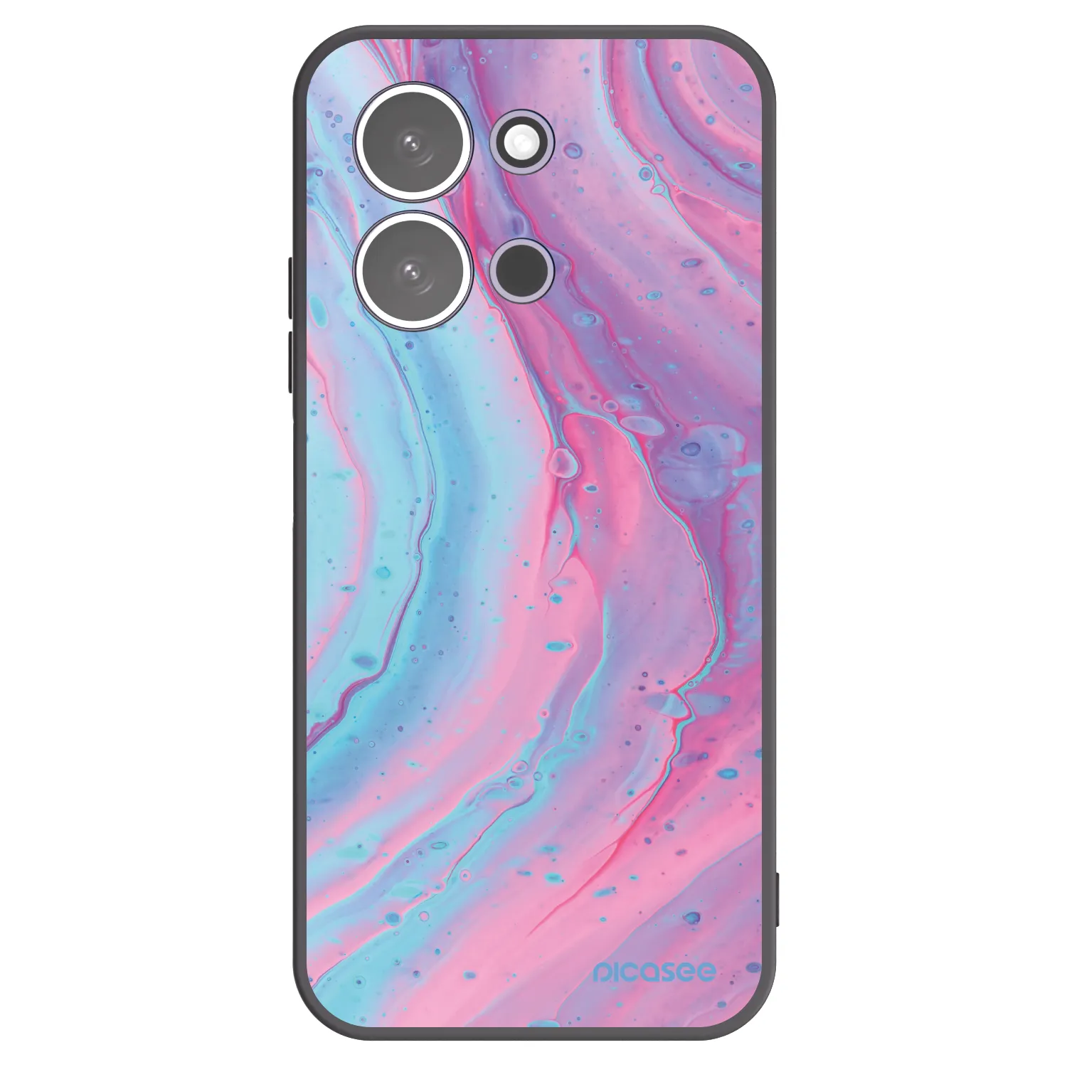 Picasee Xiaomi Redmi 15C 5G Hülle - Schwarzes Silikon - Pink liquid