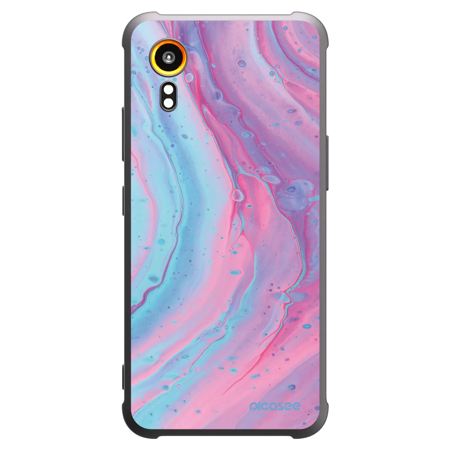 Picasee Samsung Galaxy Xcover 7 Hülle - Schwarzes Silikon - Pink liquid