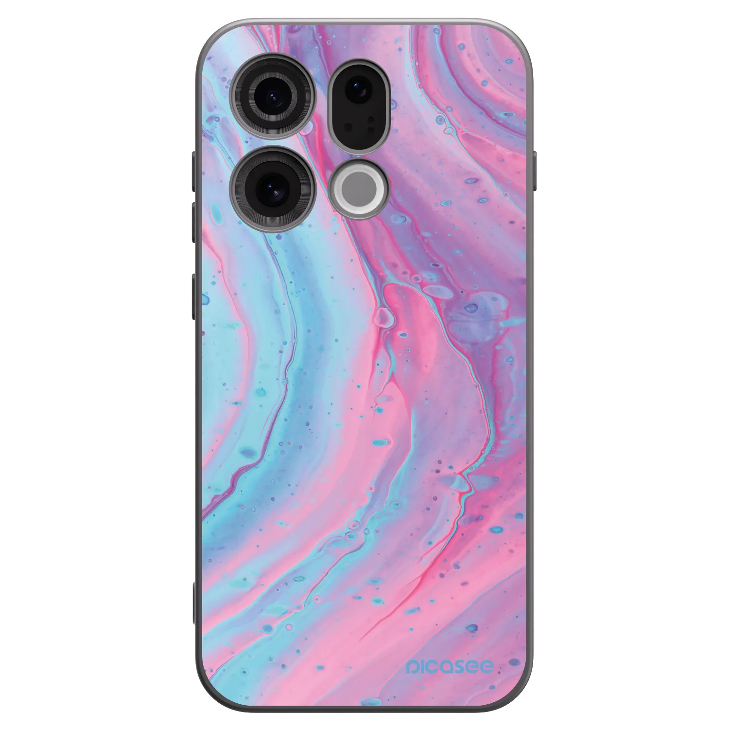 Picasee OPPO Find X9 Hülle - Schwarzes Silikon - Pink liquid