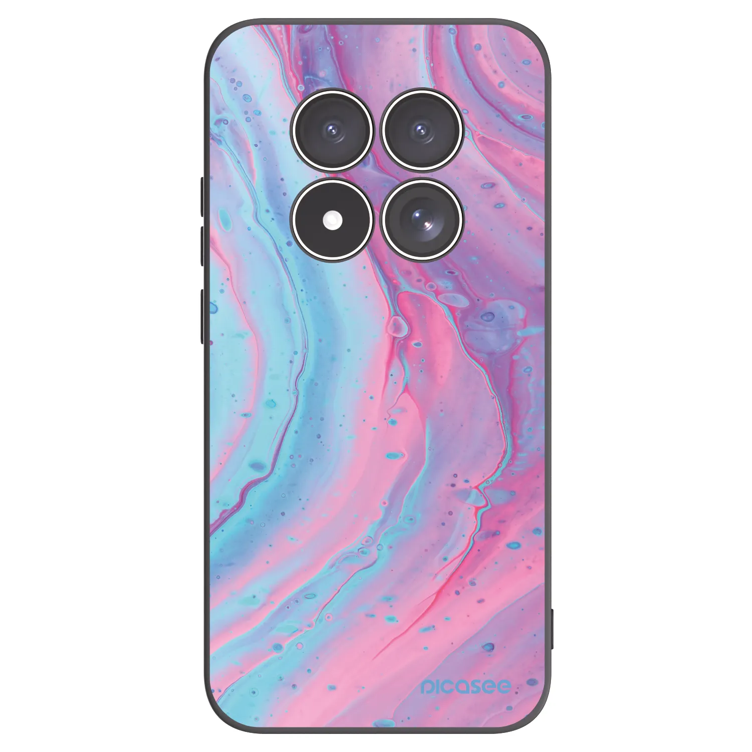 Picasee Xiaomi Redmi Note 15 Pro 5G Hülle - Schwarzes Silikon - Pink liquid