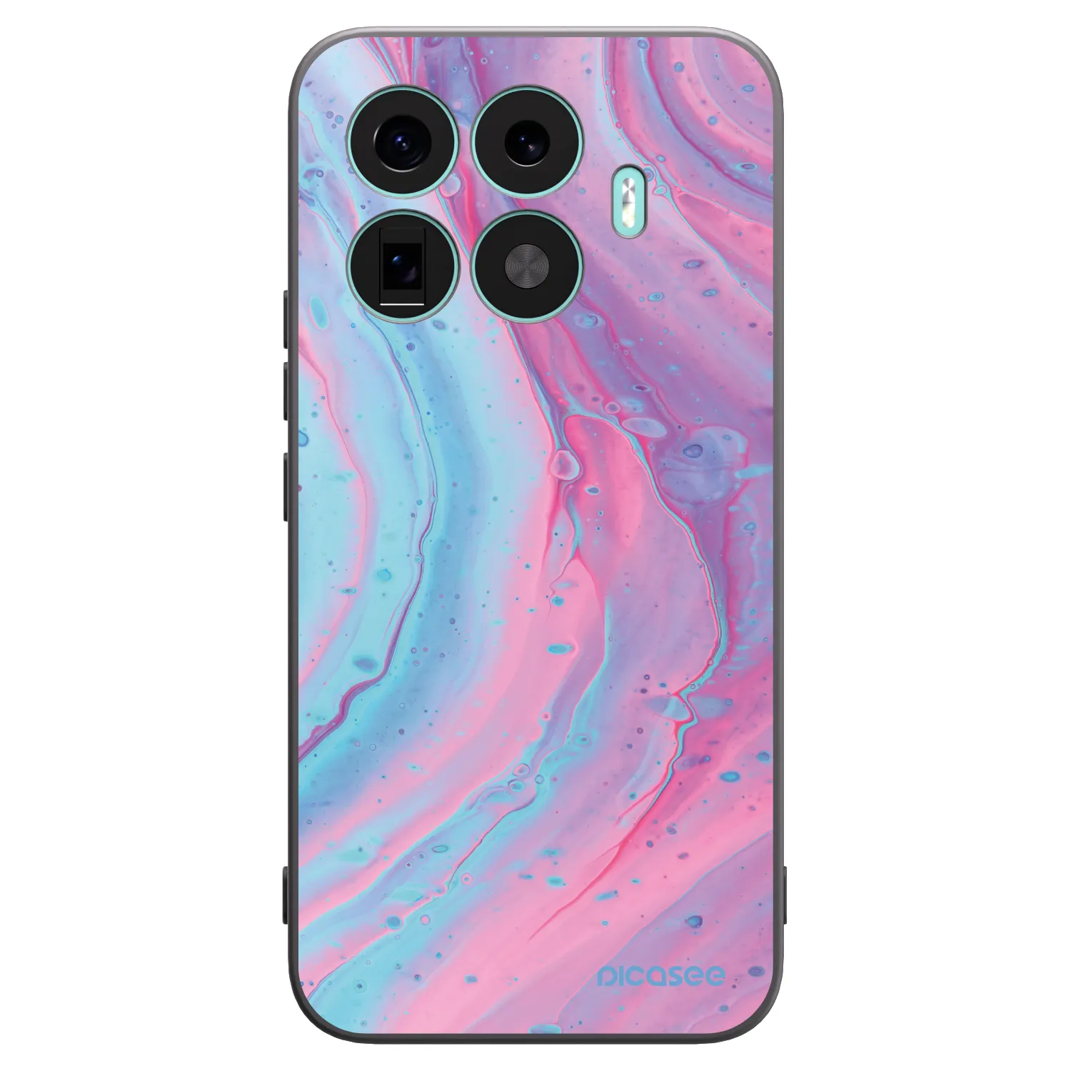 Picasee Xiaomi 17T Pro Hülle - Schwarzes Silikon - Pink liquid