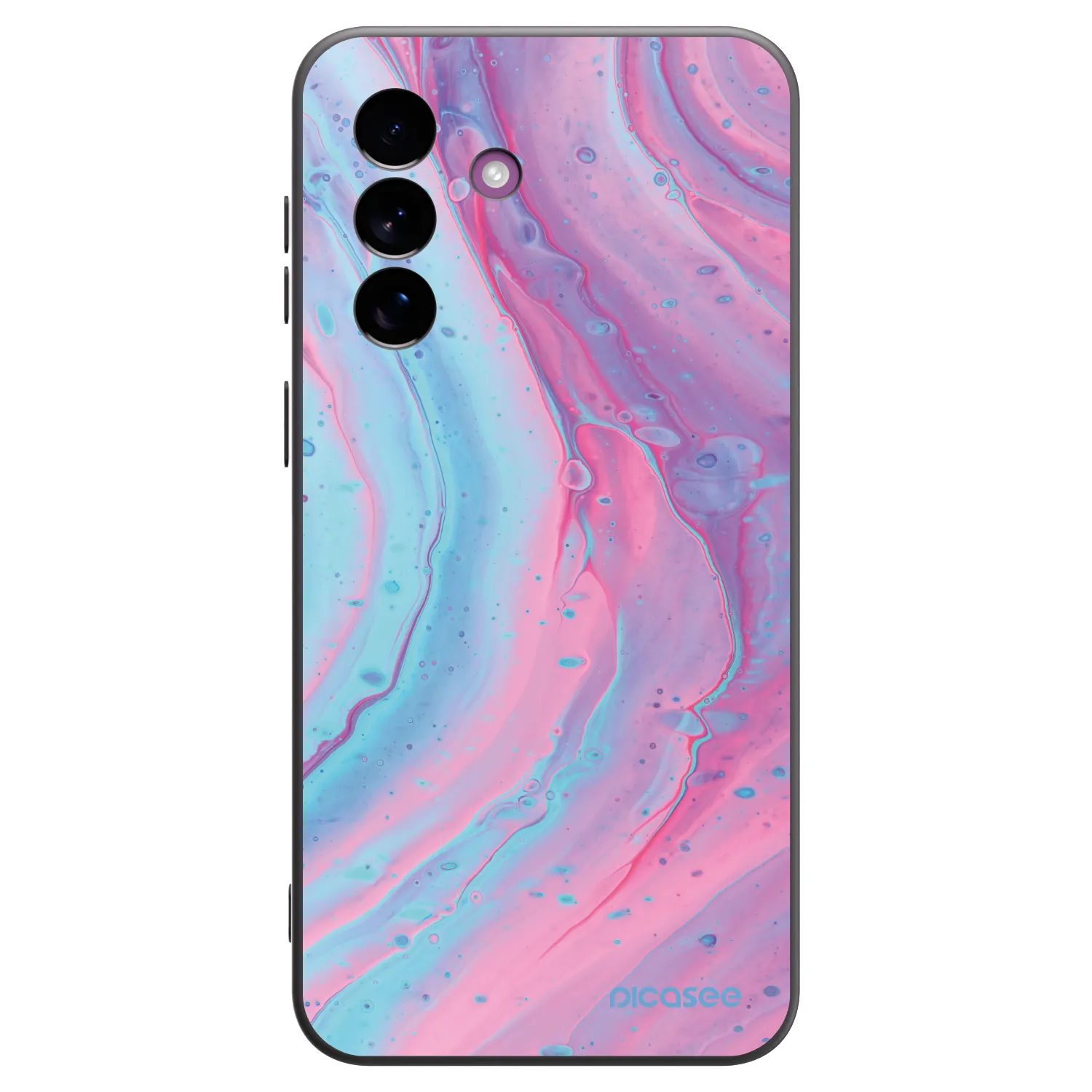 Picasee Samsung Galaxy A37 Hülle - Schwarzes Silikon - Pink liquid