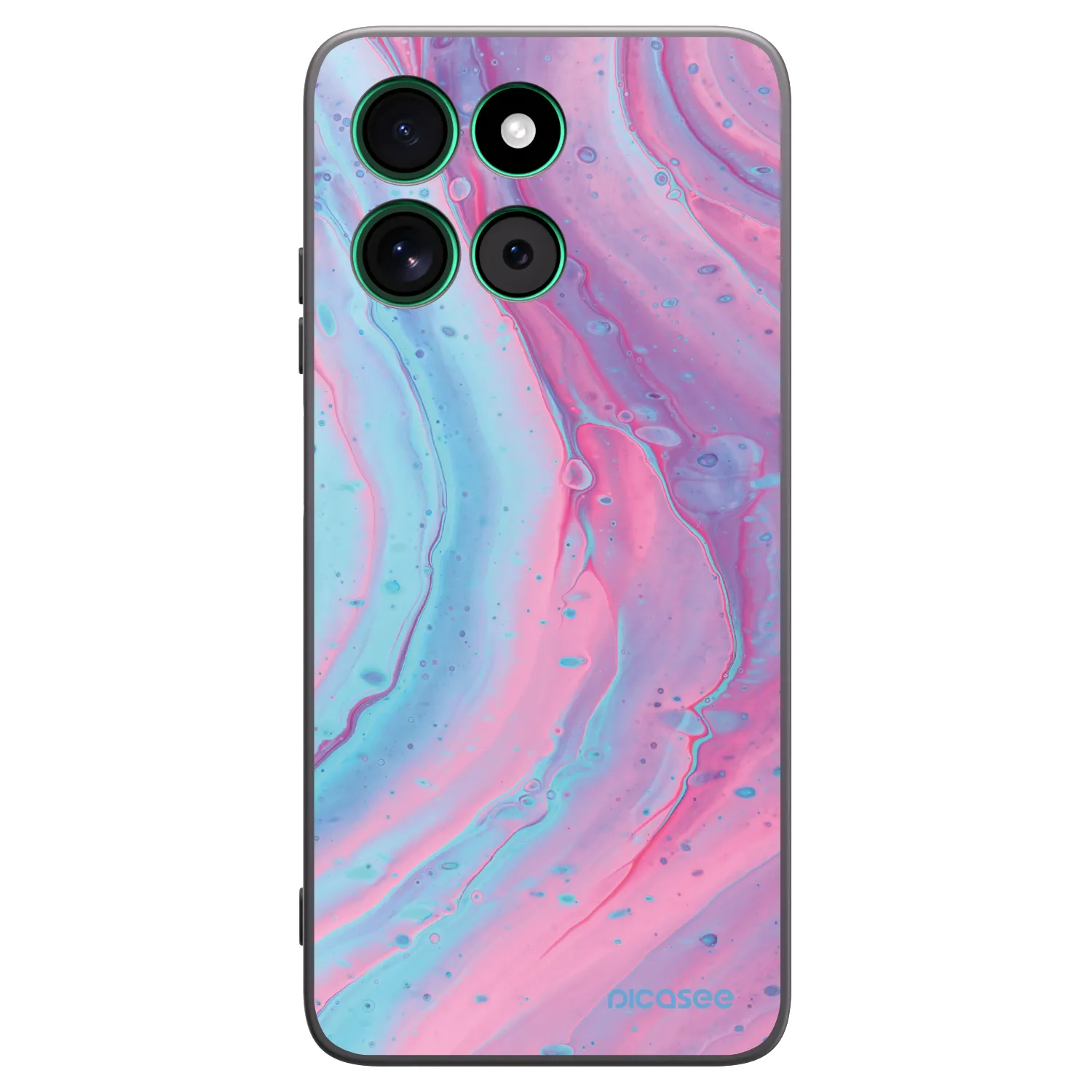 Picasee Motorola Moto G57 Power Hülle - Schwarzes Silikon - Pink liquid