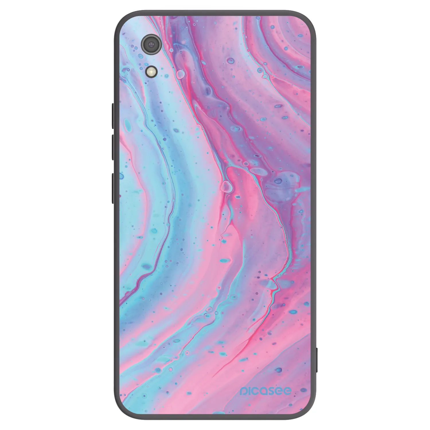 Picasee Xiaomi Redmi 7A Hülle - Schwarzes Silikon - Pink liquid