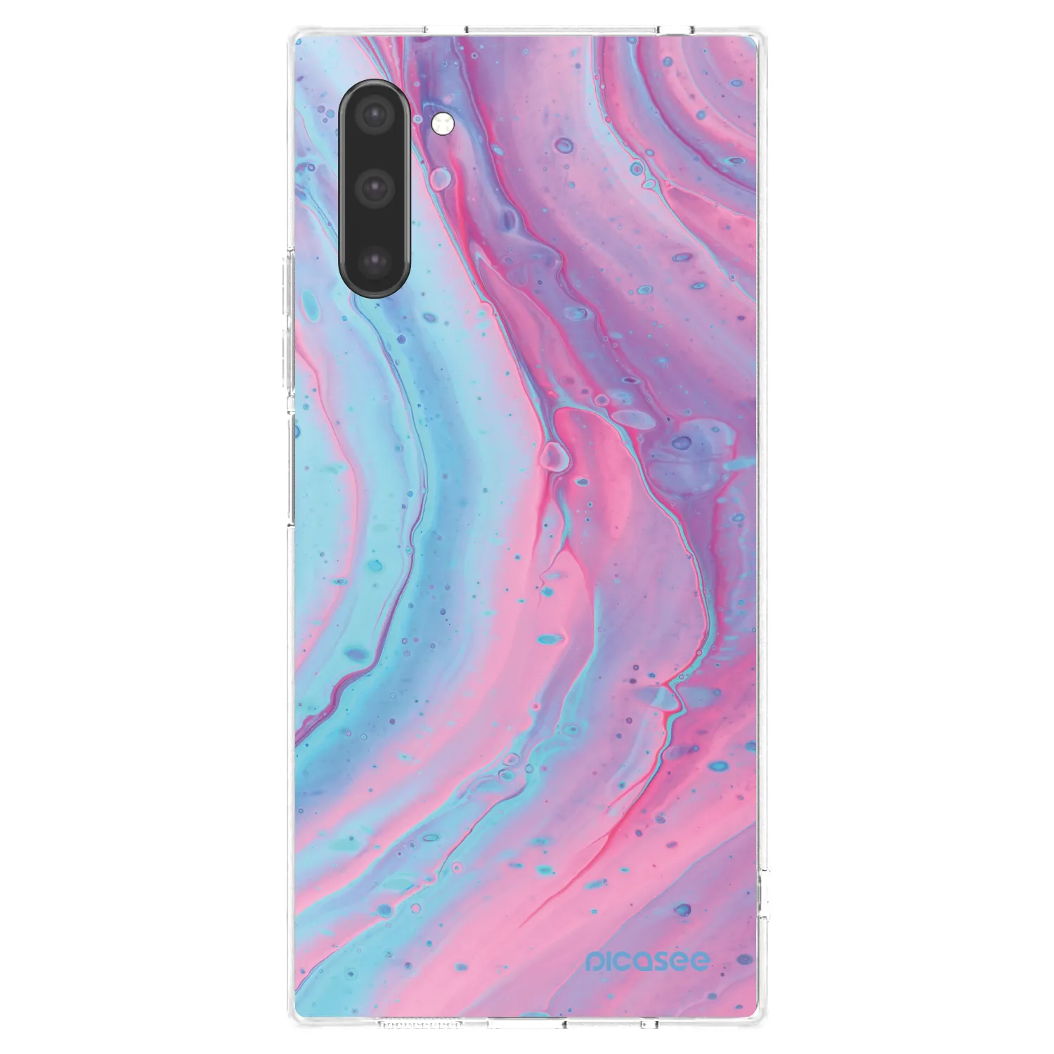 Picasee Samsung Galaxy Note 10 N970F Hülle - Transparentes Silikon - Pink liquid