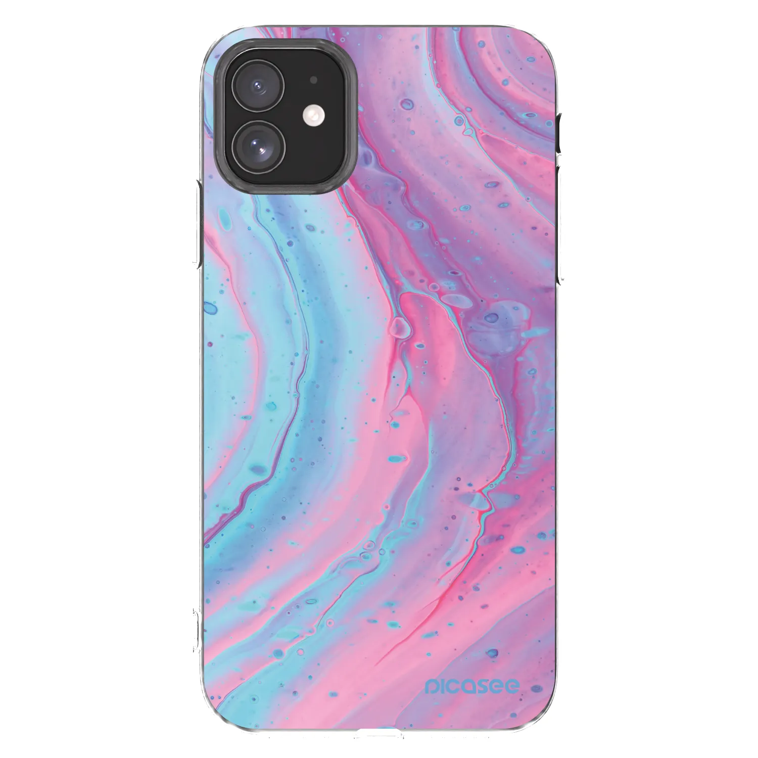 Picasee Apple iPhone 11 Hülle - Transparentes Silikon - Pink liquid
