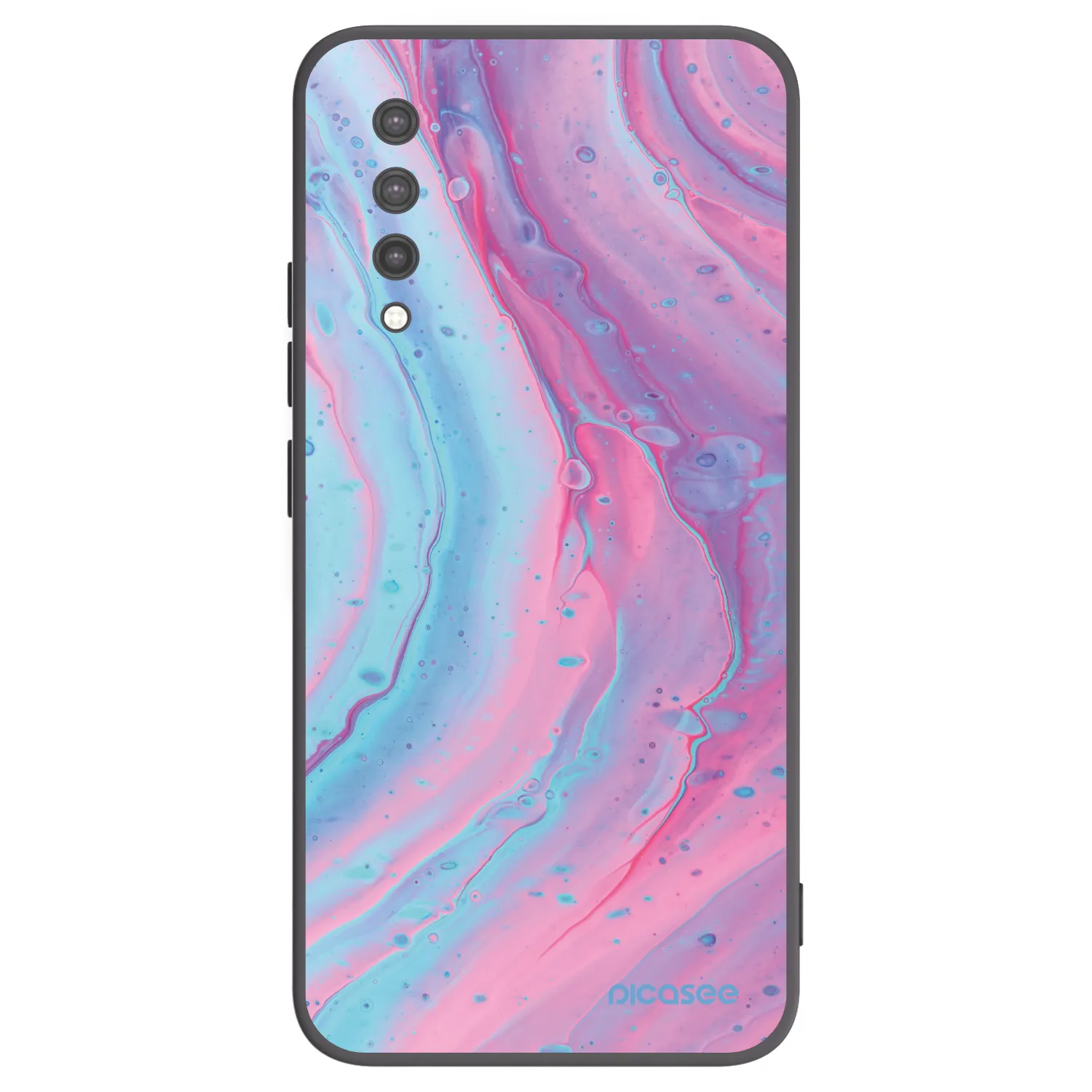 Picasee Xiaomi Mi 9 Lite Hülle - Schwarzes Silikon - Pink liquid